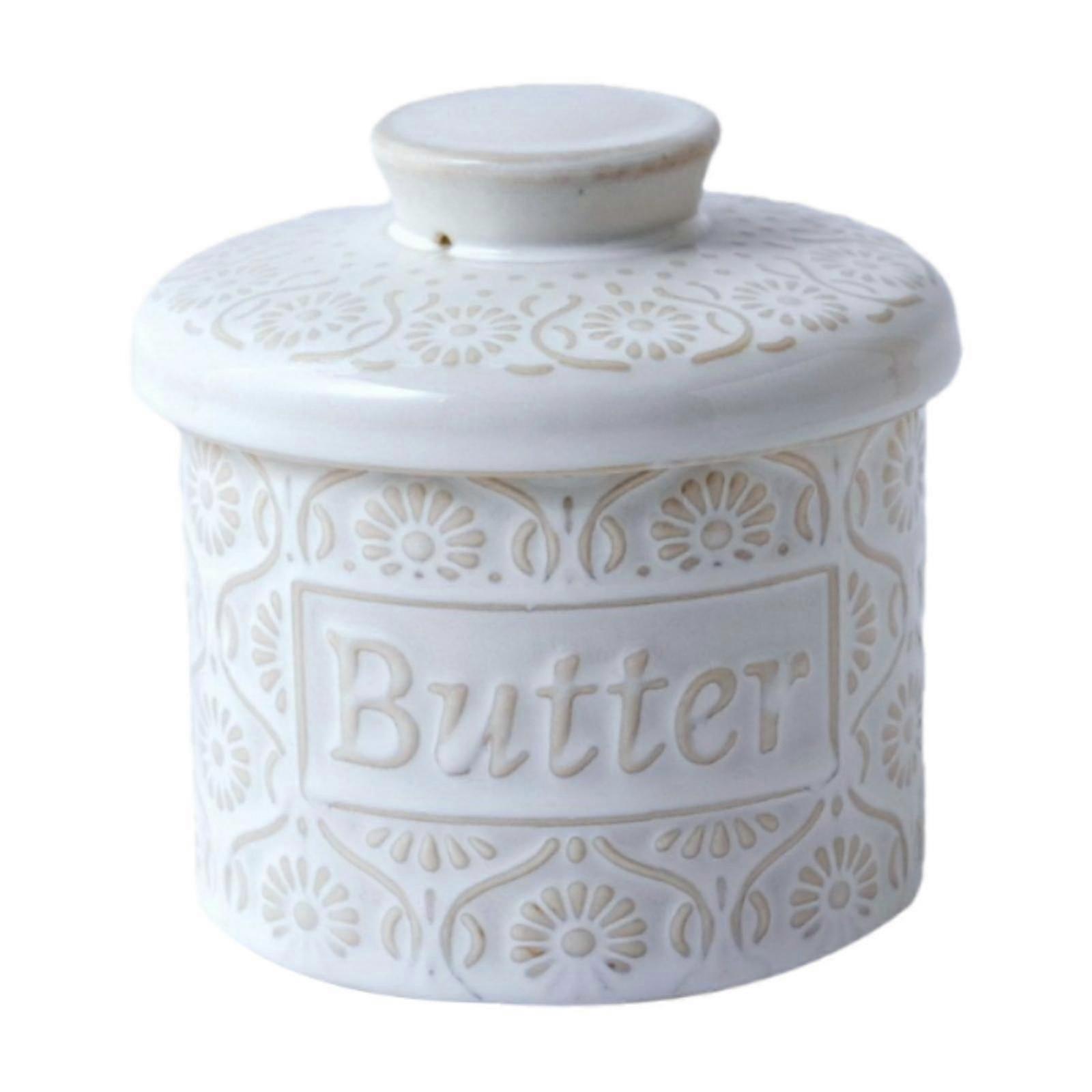 White Butter Keeper with Lid, Ideal Storage Solution for Home Decor, Restaurants, Hotels, and Cafes