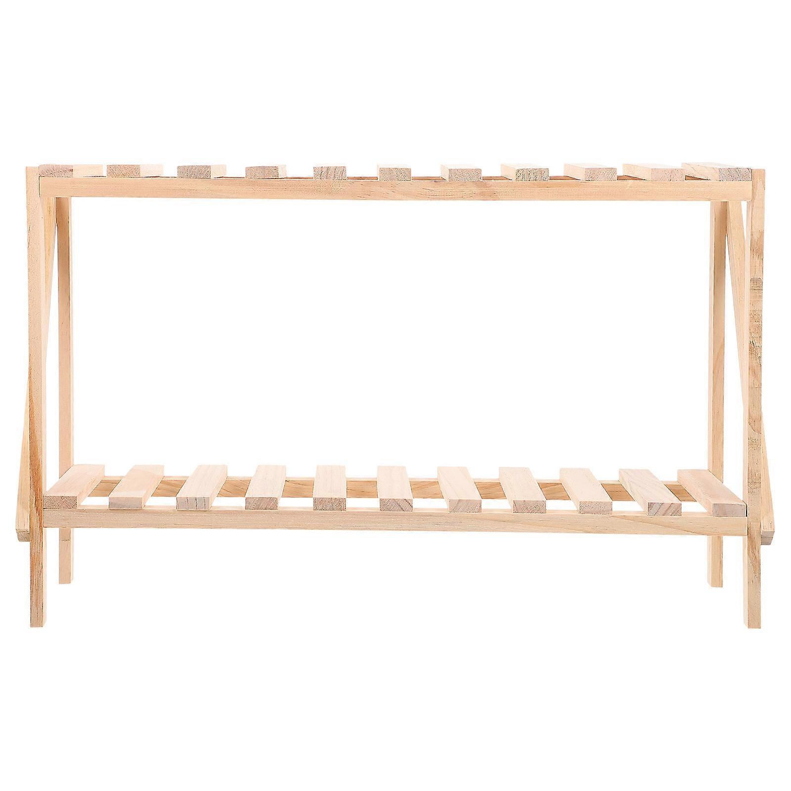 Light Brown Multilayer Plastic Plant Stand for Storage with Hard and Strong Stability 1Pc