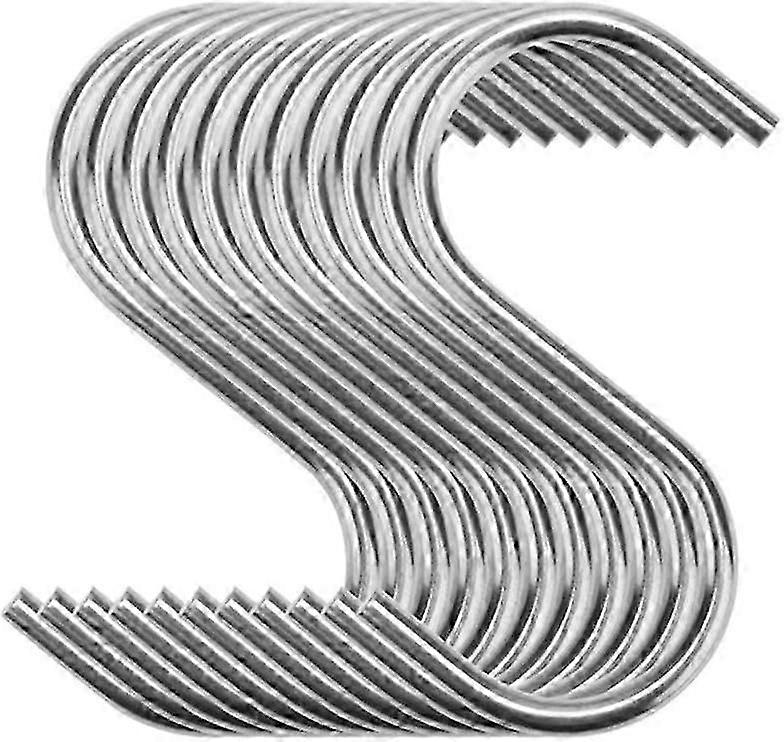 20 Pcs Heavy Duty S Shaped Hooks Made of Stainless Steel Ideal for Hanging Kitchen Utensils, Cookware, and Pots - Set of 20