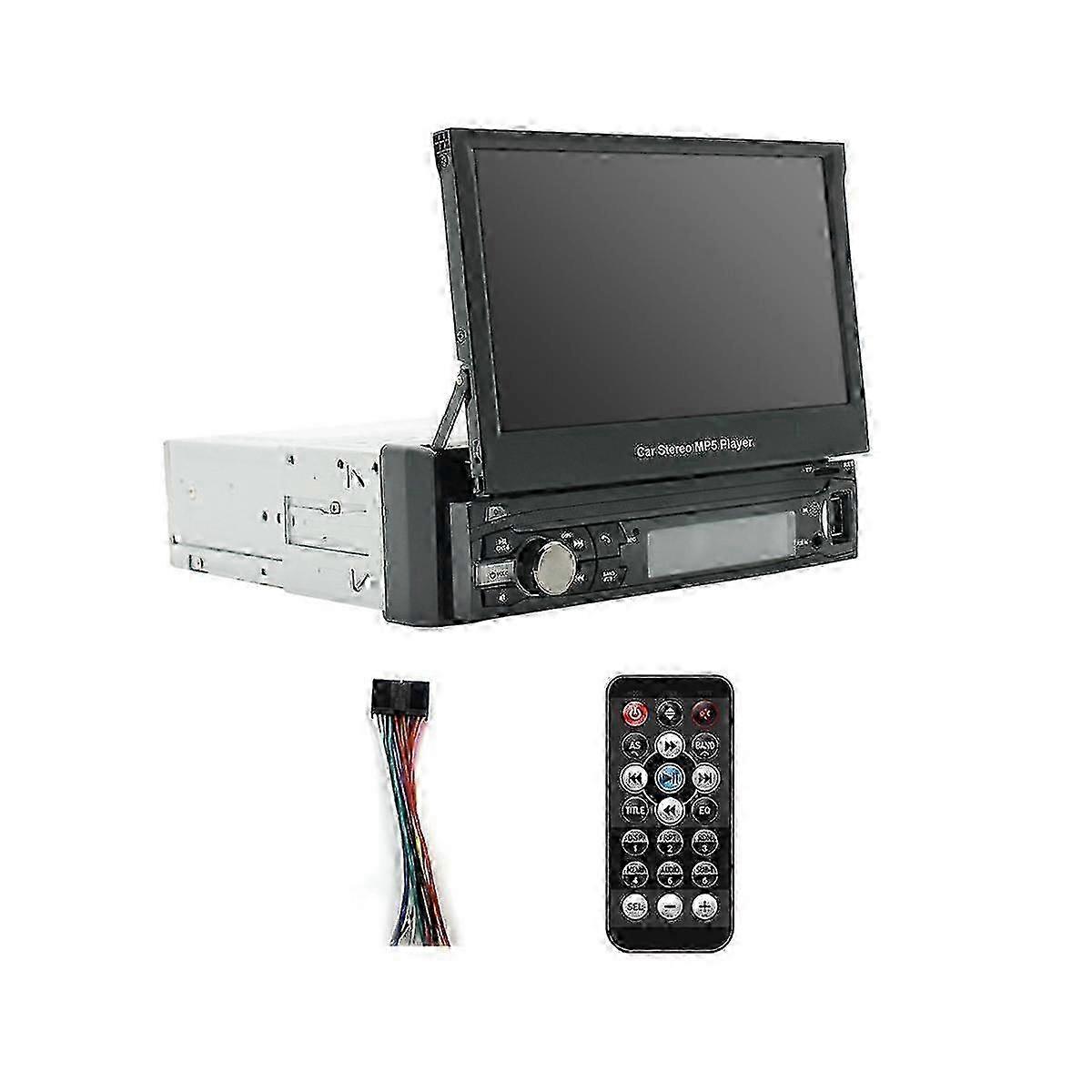 45W 4-Channel Car Radio MP5 Player with Bluetooth Multimedia Features and 7-Inch Retractable Touchscreen Display