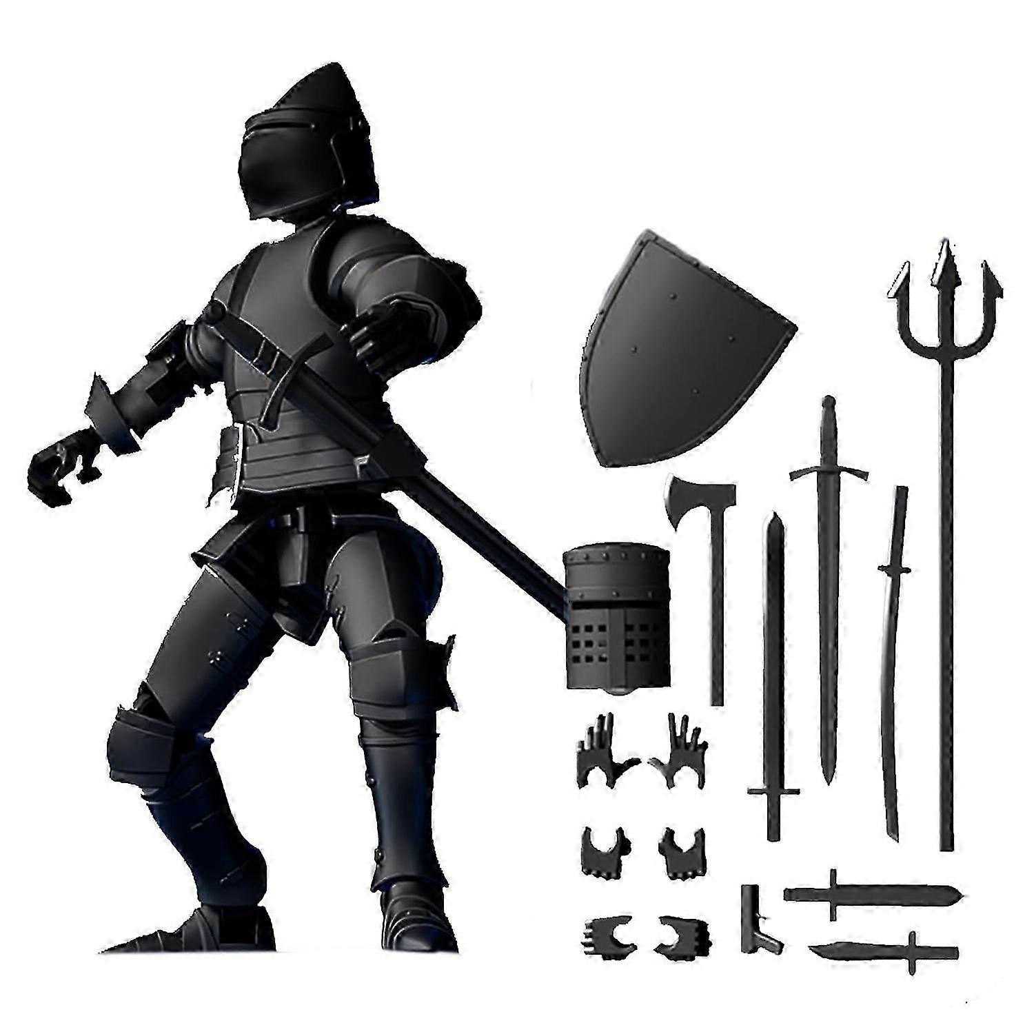Armor Knight Action Figure with Accessories Movable Joints Magnetic Medieval Warrior Robot Model Toy