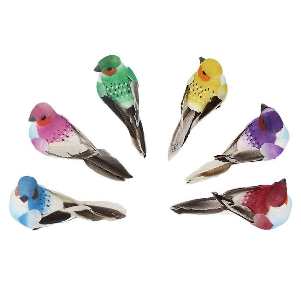 6pcs Emulation Bird Ornaments – Lightweight Outdoor Tree & Garden Decorative Birds, Durable Design for Adding Vitality