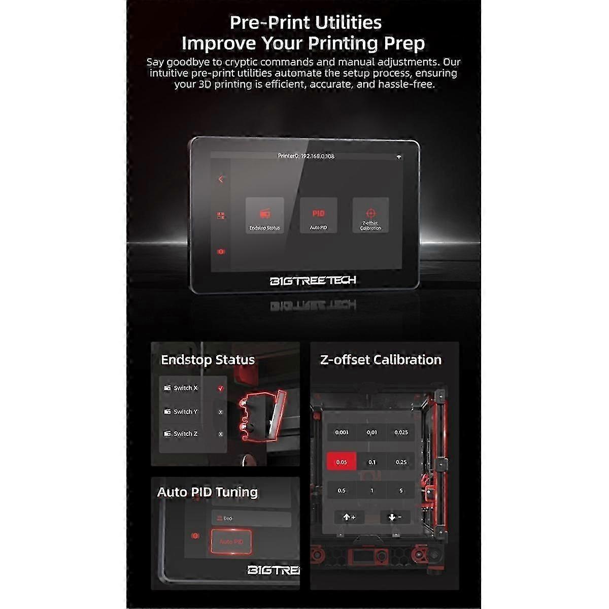 K-Touch 5inch 3D Printer Klipper Touch Screen Wireless Control Display Remote Printing for Voron 3