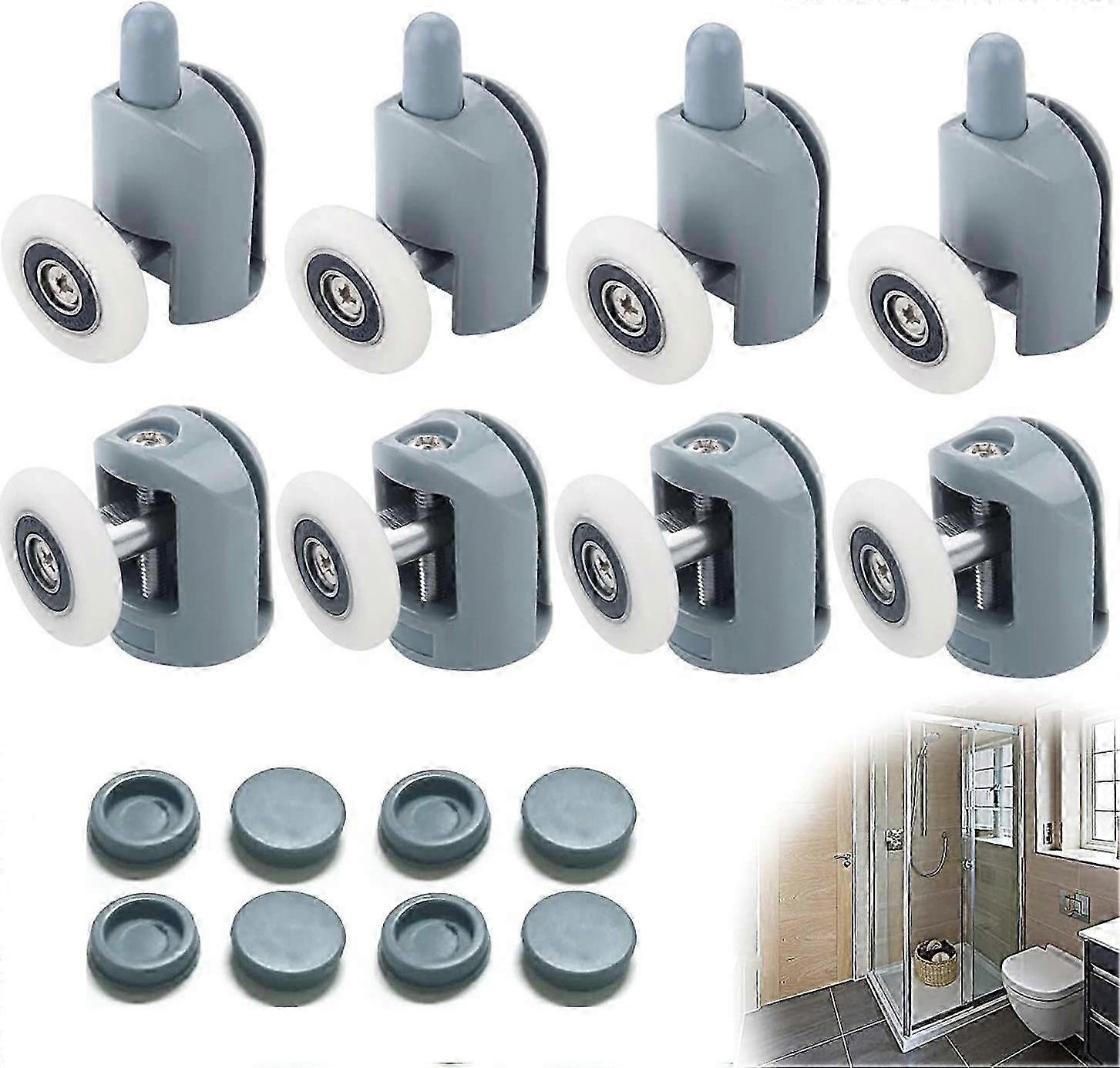Shower Door Rollers 8-Pack 23mm Upper & Lower Sliding Bathroom Door Wheels