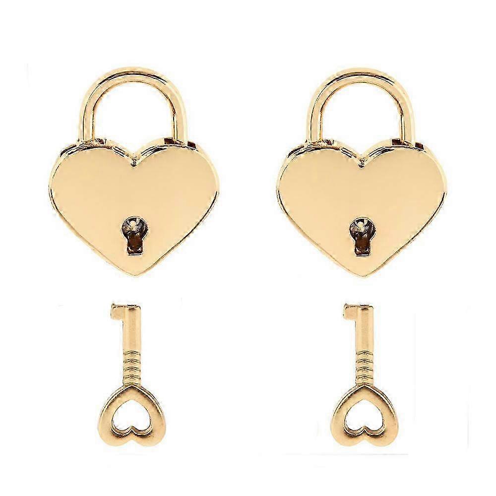 Mini Herzschloss mit Schlüssel - Schmuckschatulle Tagebuch Vorhängeschloss - 2er Pack