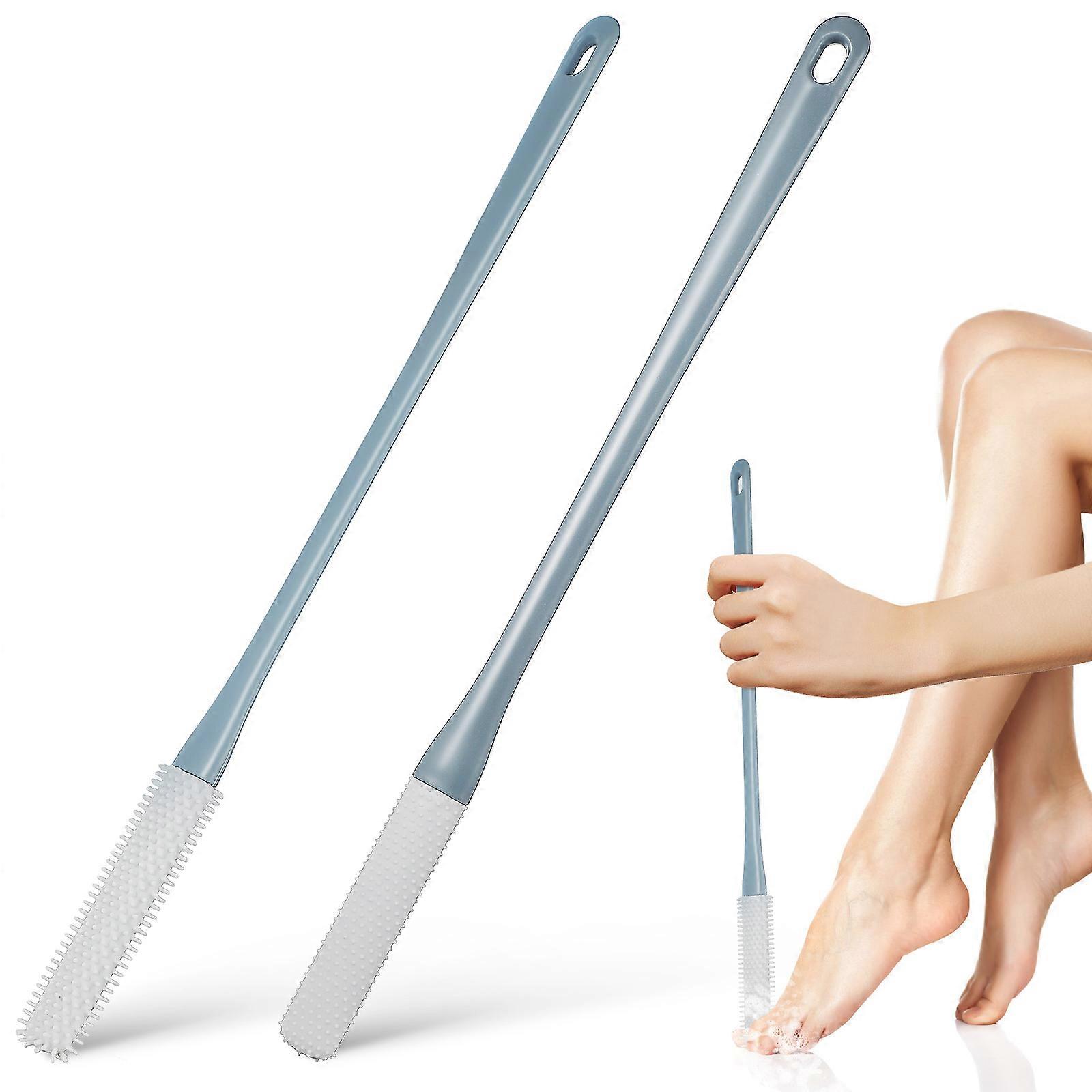 Shower Foot Care Tool with Extended Handle, Soft Silicone Toe Gap Cleaner