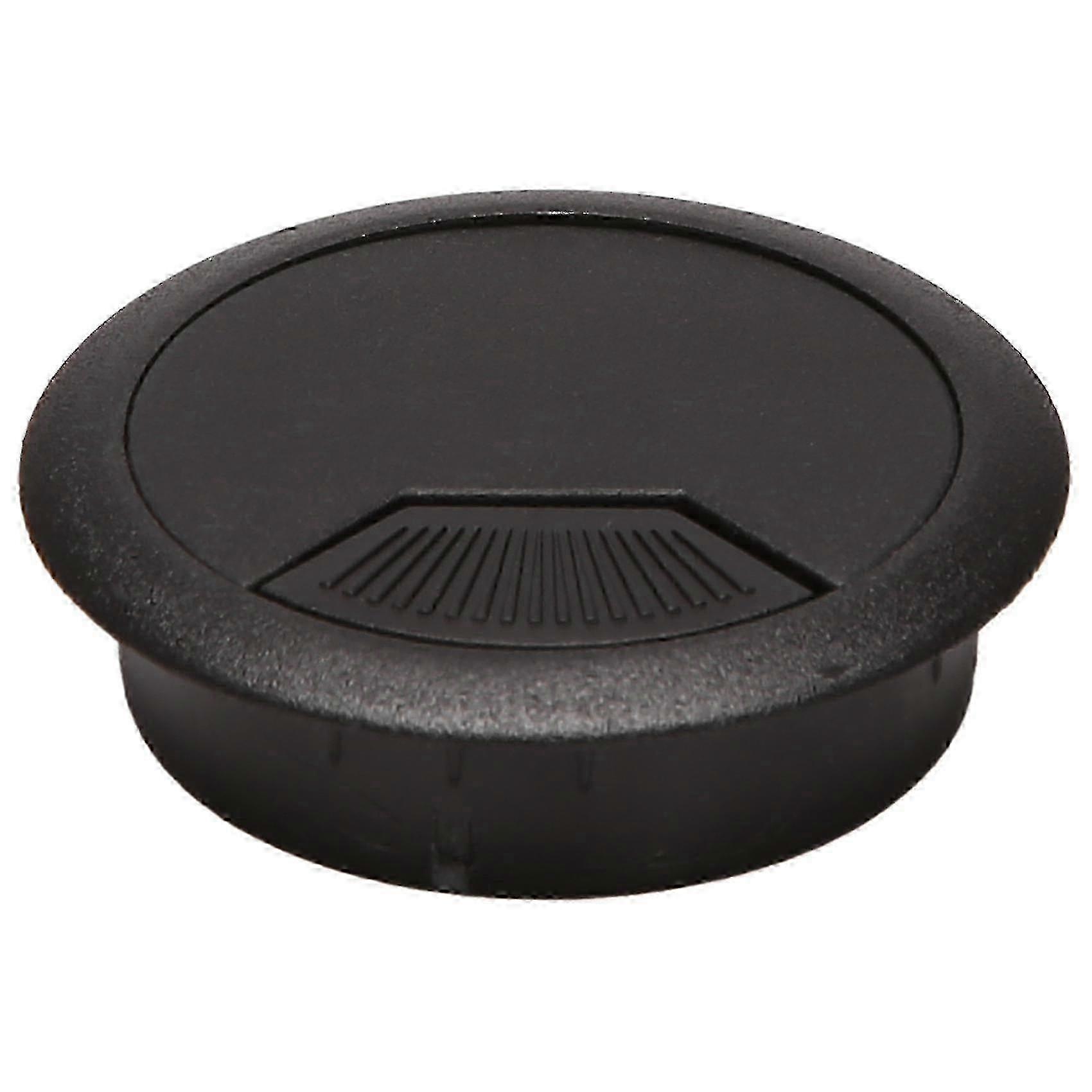 2 Pcs 50mm Black Desk Cable Grommet Hole Covers