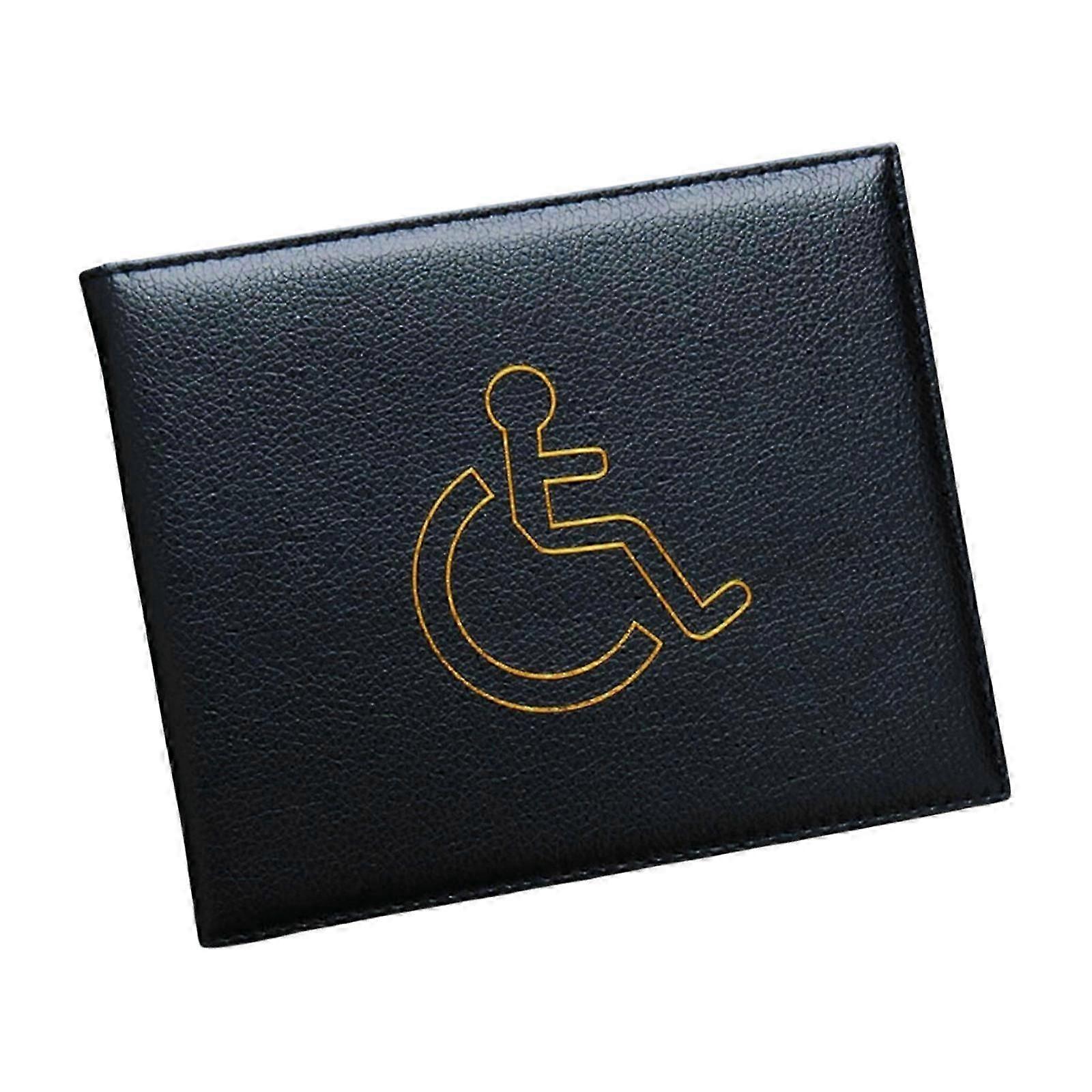 PU Leather Blue Badge Holder with Timer, Parking Permit Protector and RFID Wallet Case for Disabled Drivers