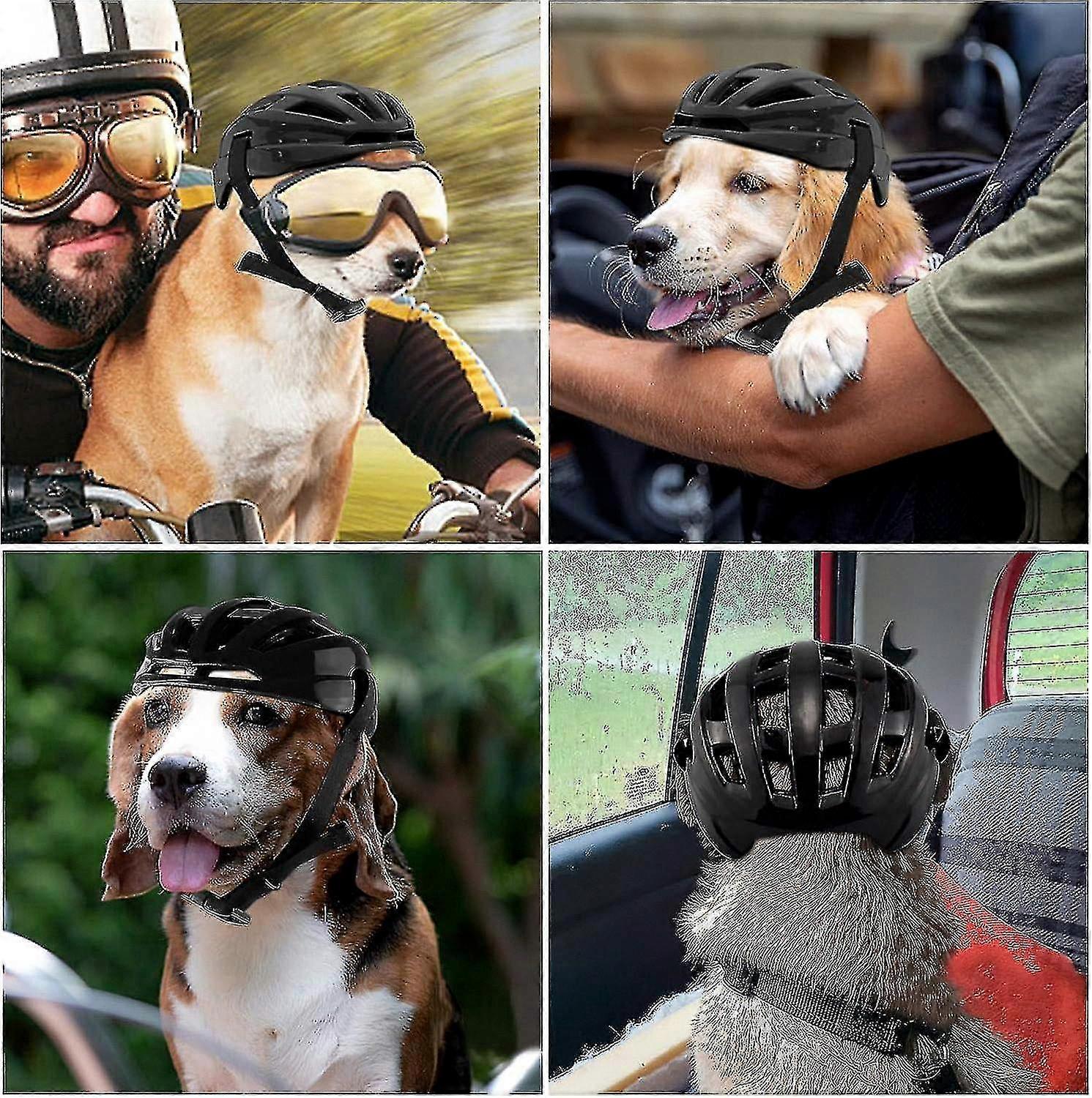 Ventilated Dog Motorcycle Safety Helmet for Small & Medium Dogs, Adjustable Pet Helmet Cap Compatible with Puppy and Kitten, 5 Colors