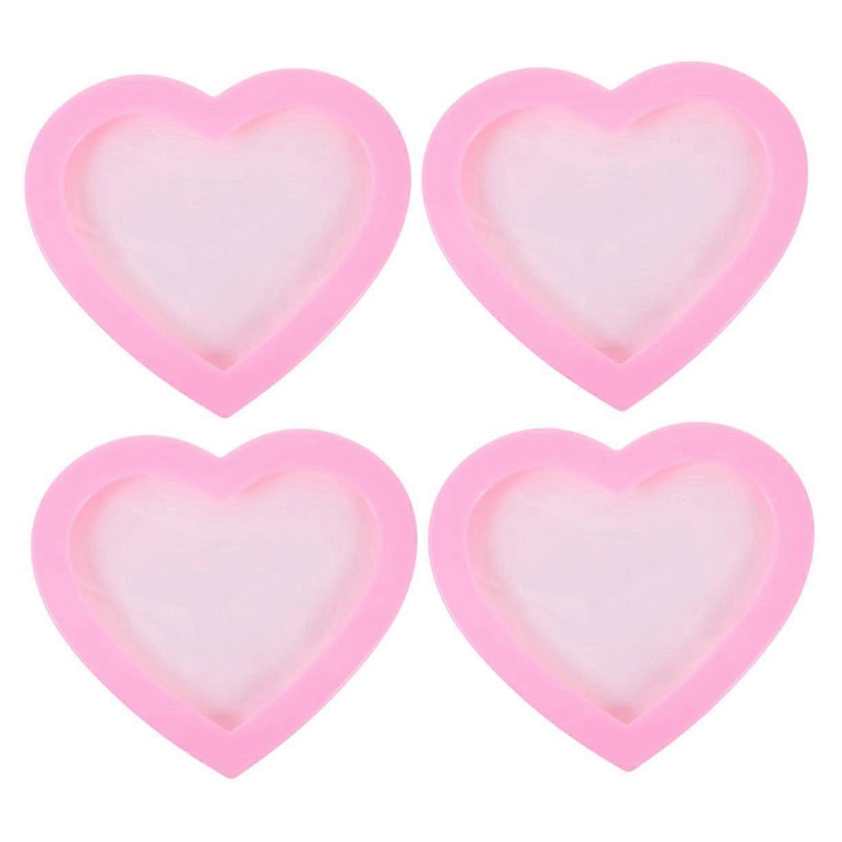 Heart-Shaped Ring Storage Box Set of 4 for Empty Jewelry Organizer with Compartments for Compact Lightweight Rings