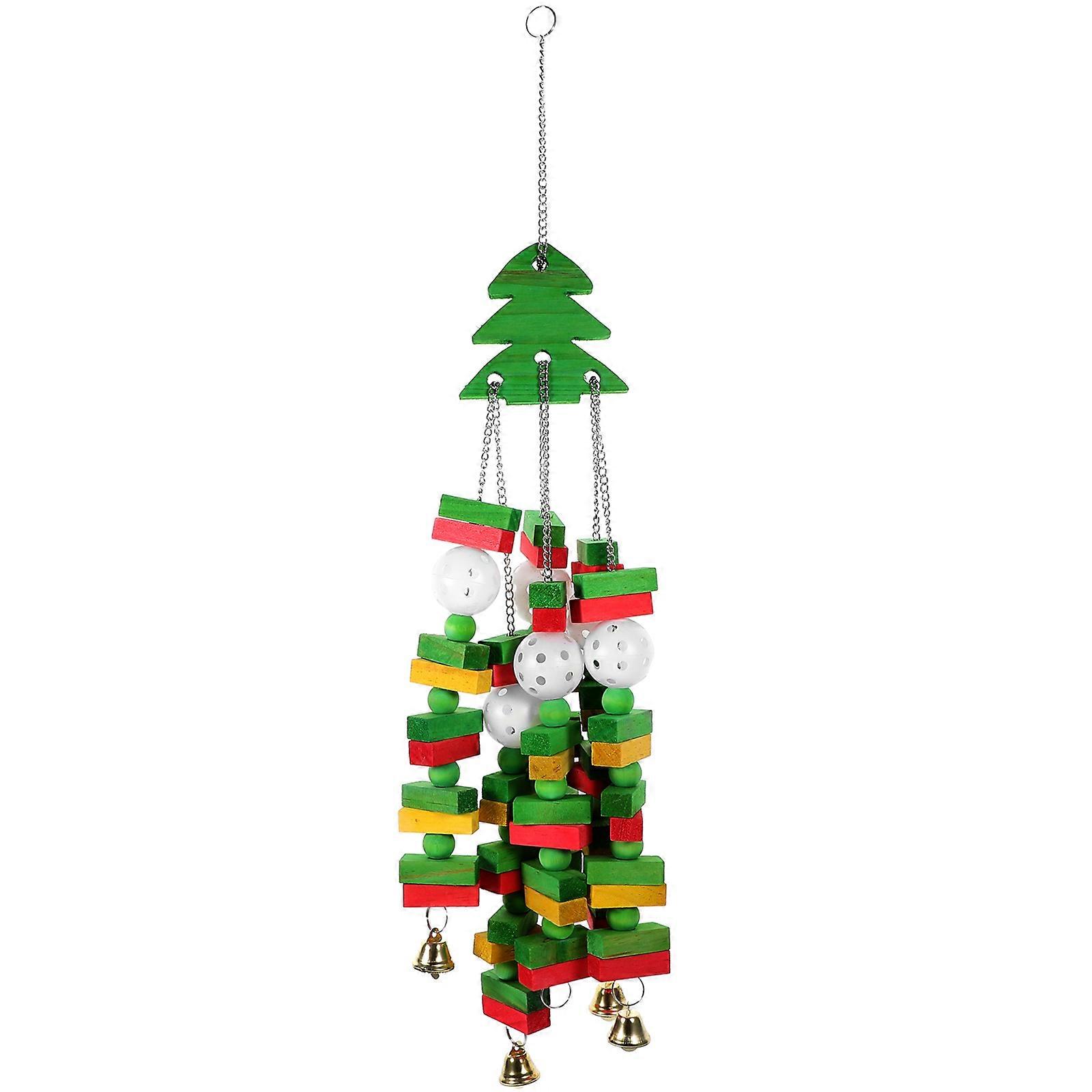 Christmas Tree Parrot Hanging Chew Toy for Birdcages – Fun, Easy to Install Design for Parakeets, Cockatiels, and Conures