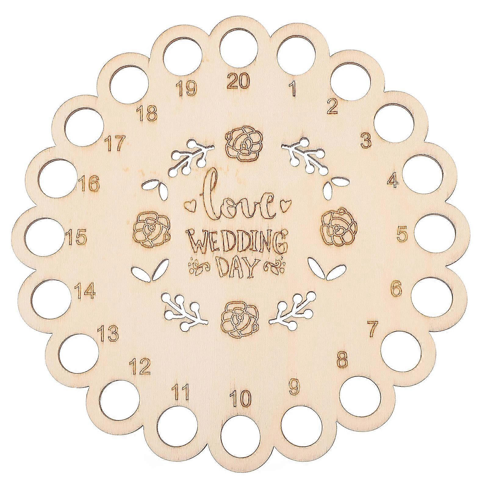 Thread Winding Plate Wooden Thread Holder Craft Projects Brown Hollow Design 1Set