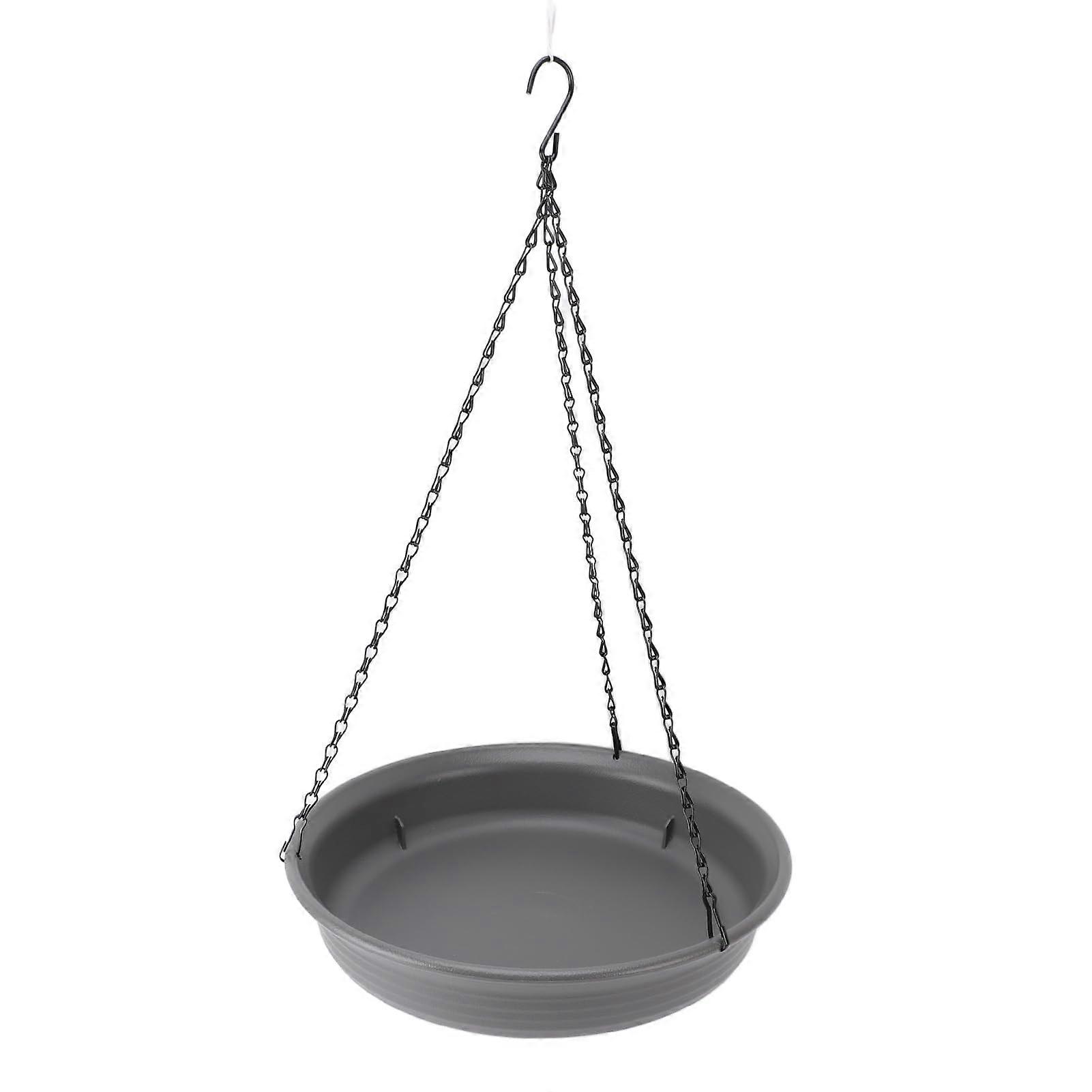 Hanging Bird Feeder With Hook And Metal Chain, Plastic Bird Bath And Feeding Bowl, Round Tray For Garden Courtyard