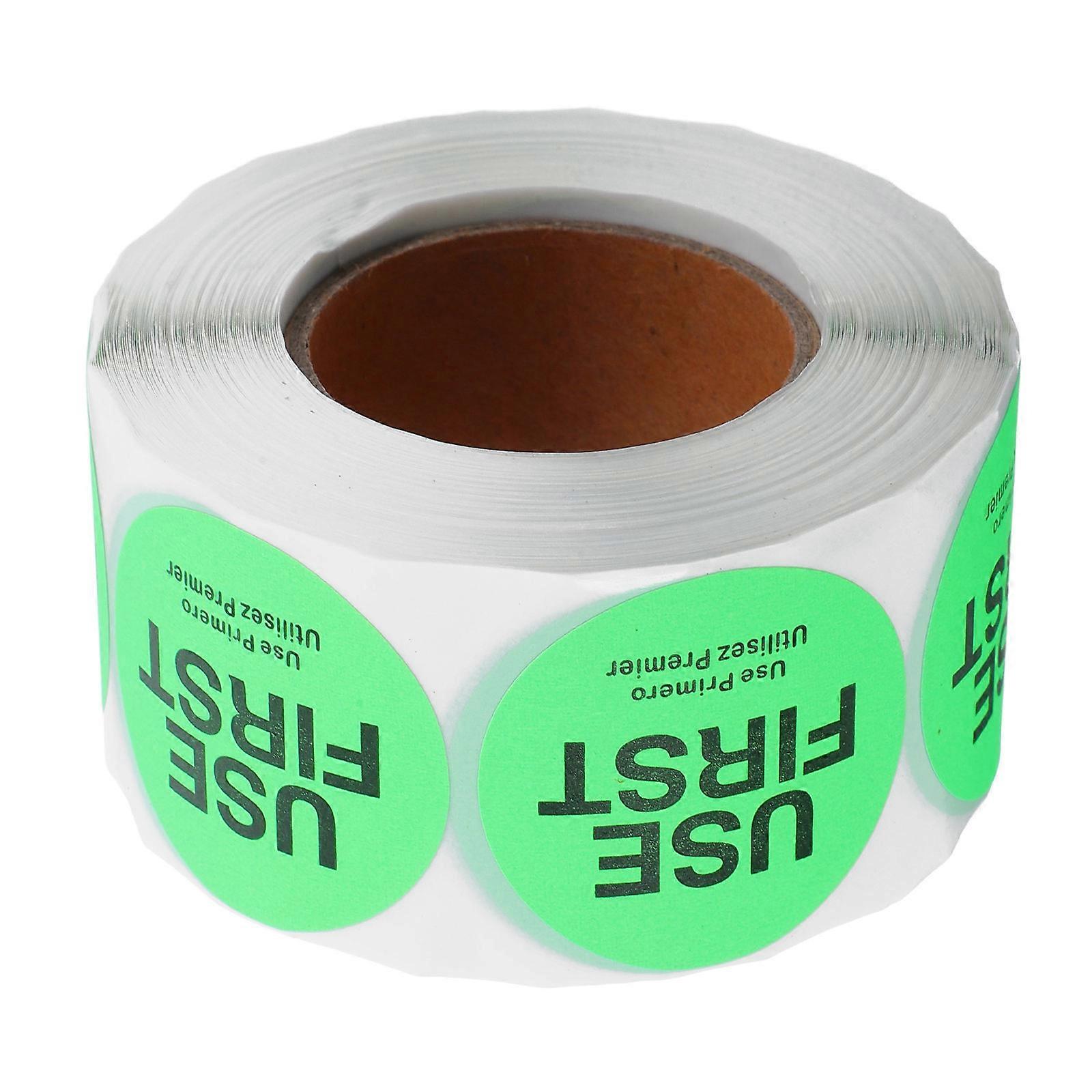 Light Green Use First Stickers For Food Service Inventory Management Round 3.80X3.80X0.10CM Material 500 Labels per Roll