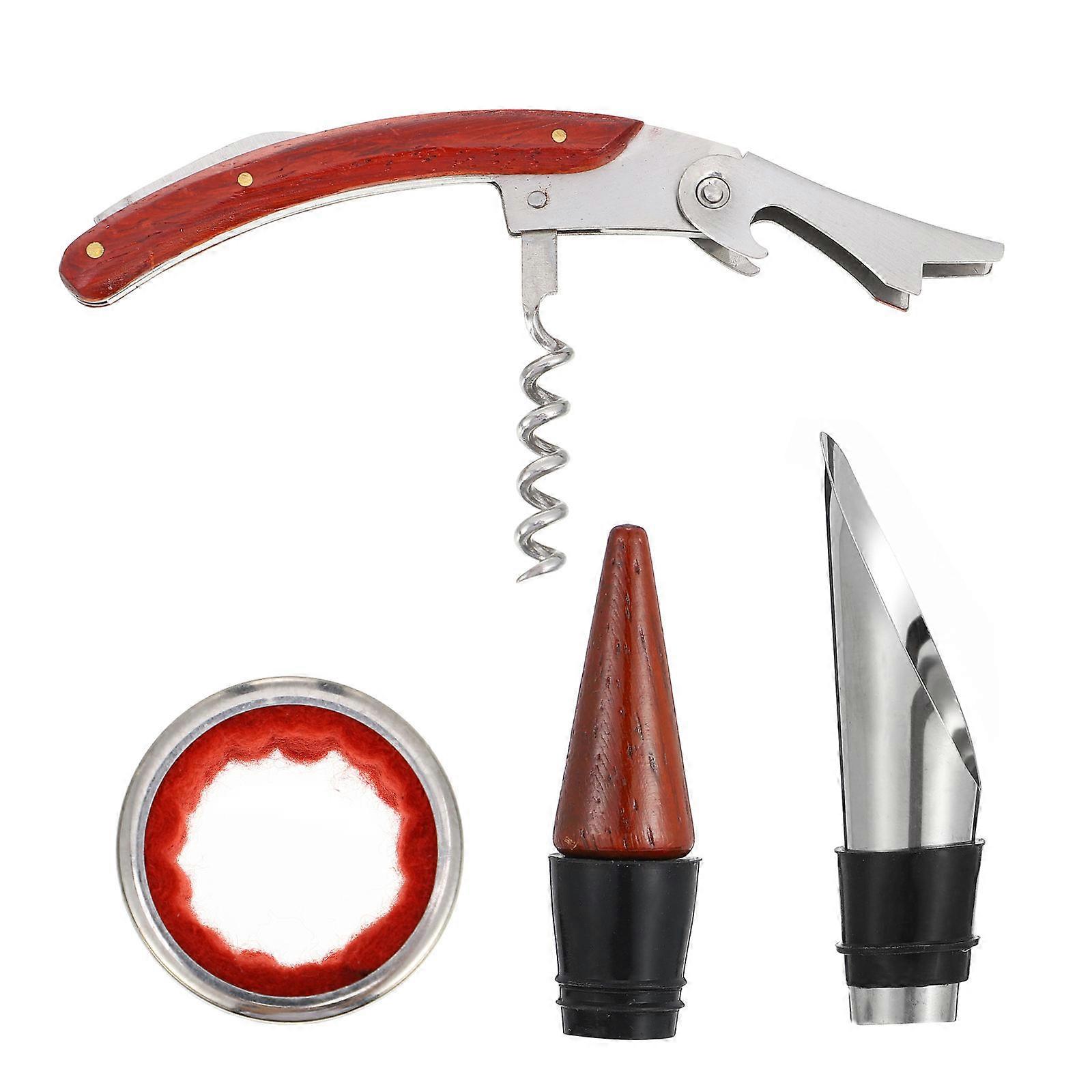 Stainless Steel Manual Cork Wine Opening Tool For Adults 3Pcs Set
