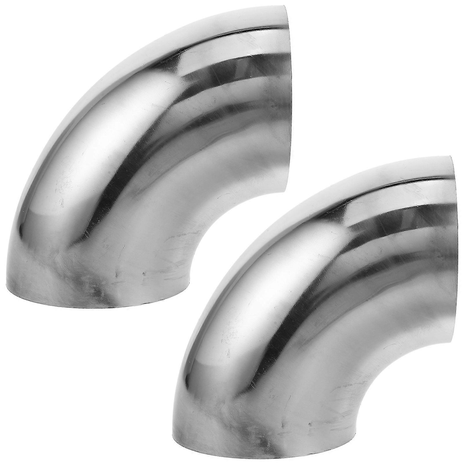 Elbow Pipe Connectors for Stair Handrail and Car Exhaust System Welded Inner Connector Polished Finish 2Pcs