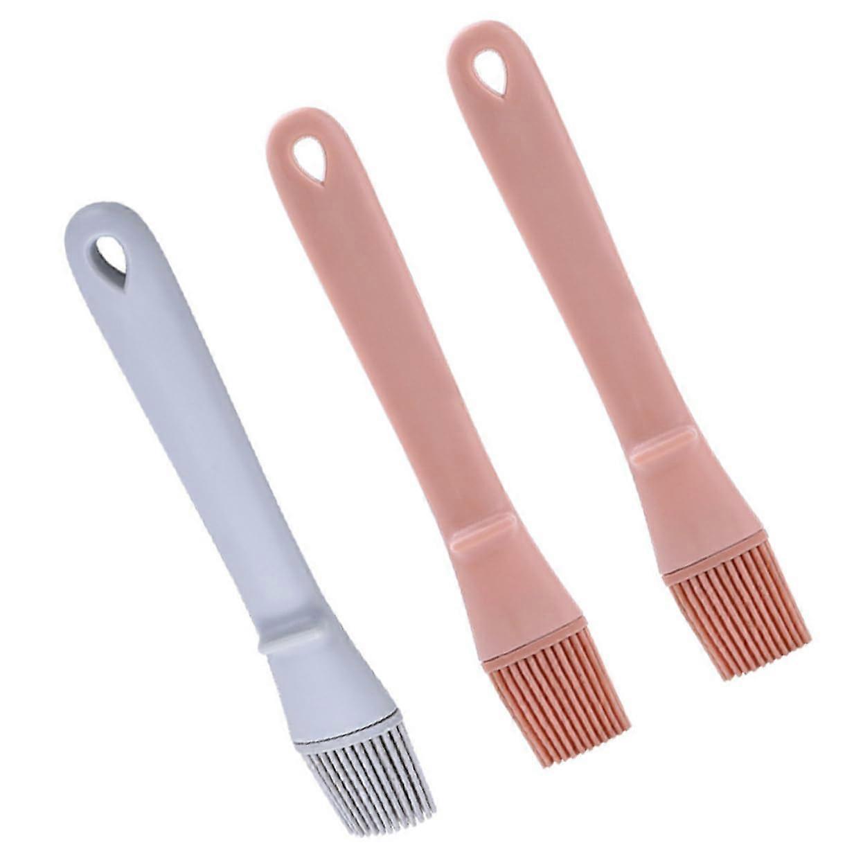 Silicone Basting Brush Set for Kitchen, 3-Piece Heat Resistant Baking Brushes, Easy to Clean, Random Color Selection