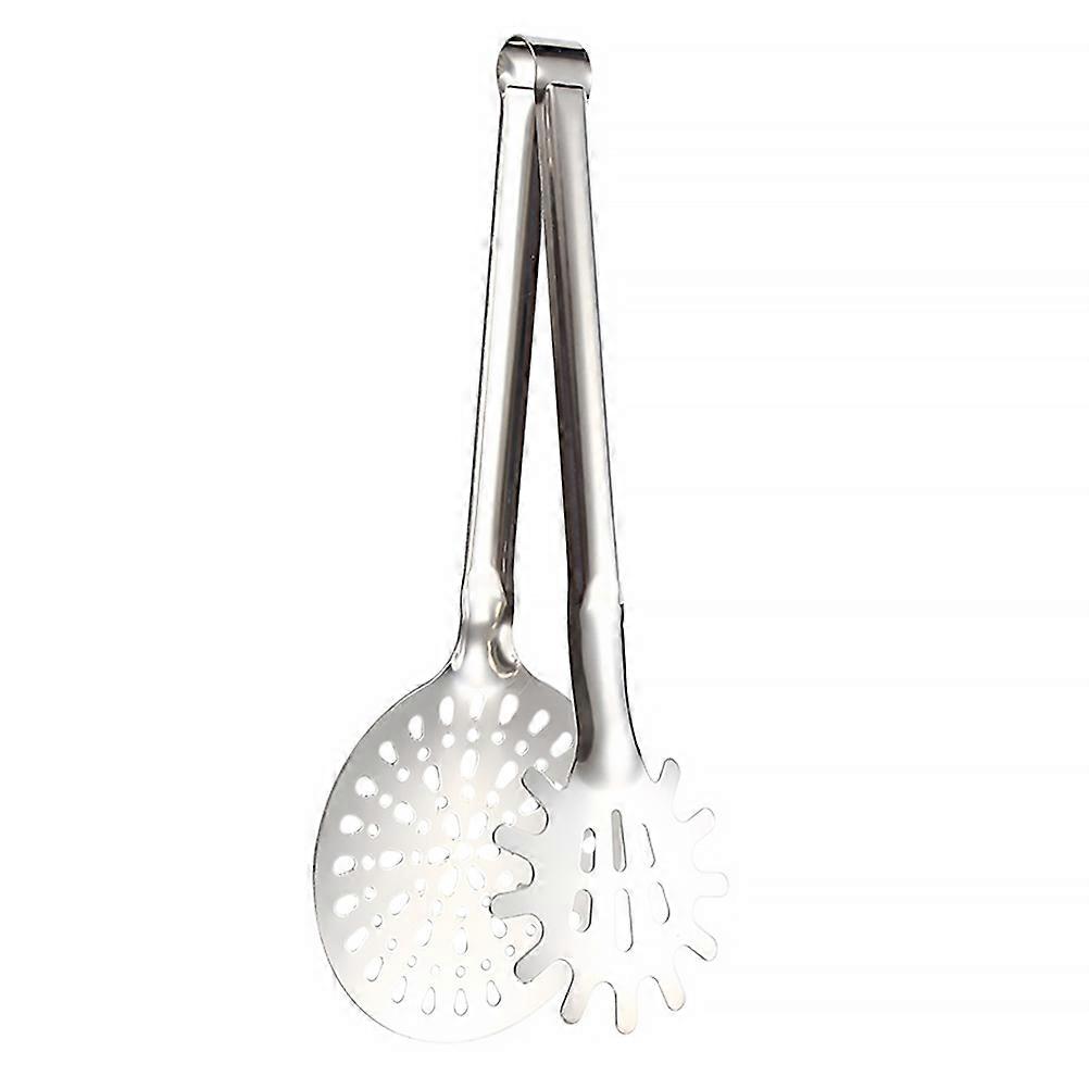 Stainless Steel BBQ Steak Clamp Tongs with Nonslip Handle, Rust Resistant Kitchen Tool for Grilling Meat and Fish, Double Sided Flat Clip Cooking
