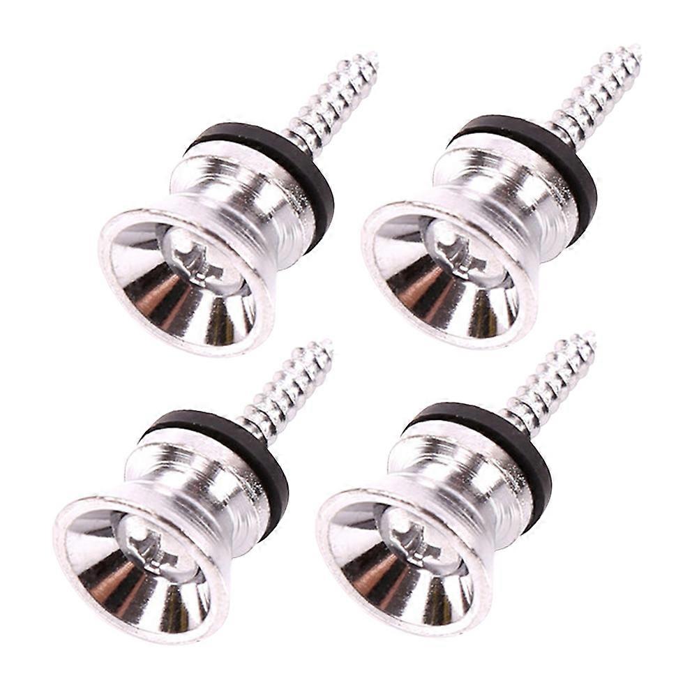 Guitar Strap Belt Buckle Replacement Acoustic Guitar Accessories Silver Stable Fixation 6Set