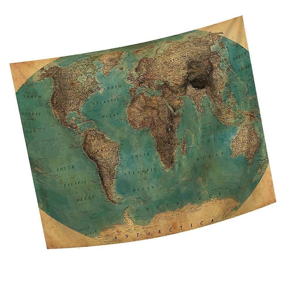 Landscape Tapestry World Map Pattern Tapestry For Bedroom Beach Towel Green 203x150cm Hanging Tapestry 1Pc