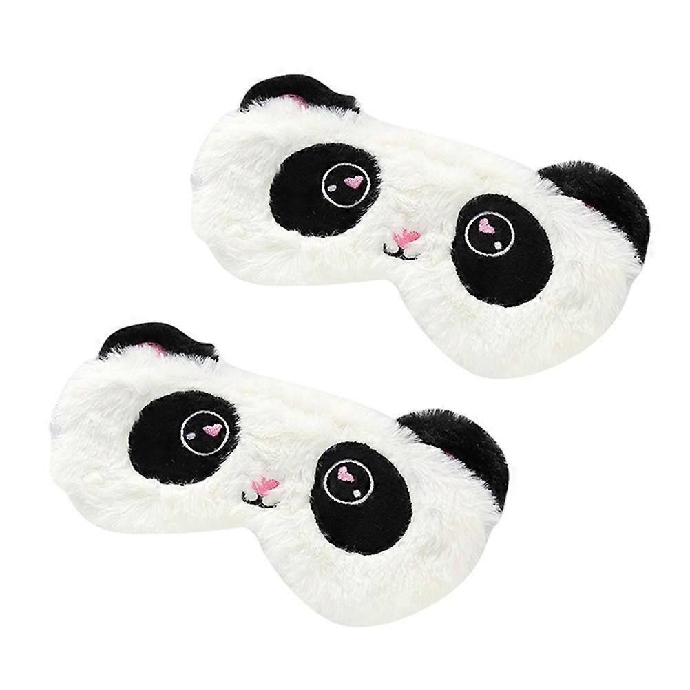 Cartoon Eye Masks Adorable Plush Supple Design Home Use Multi 19x11x0.6cm Shading 2Pack