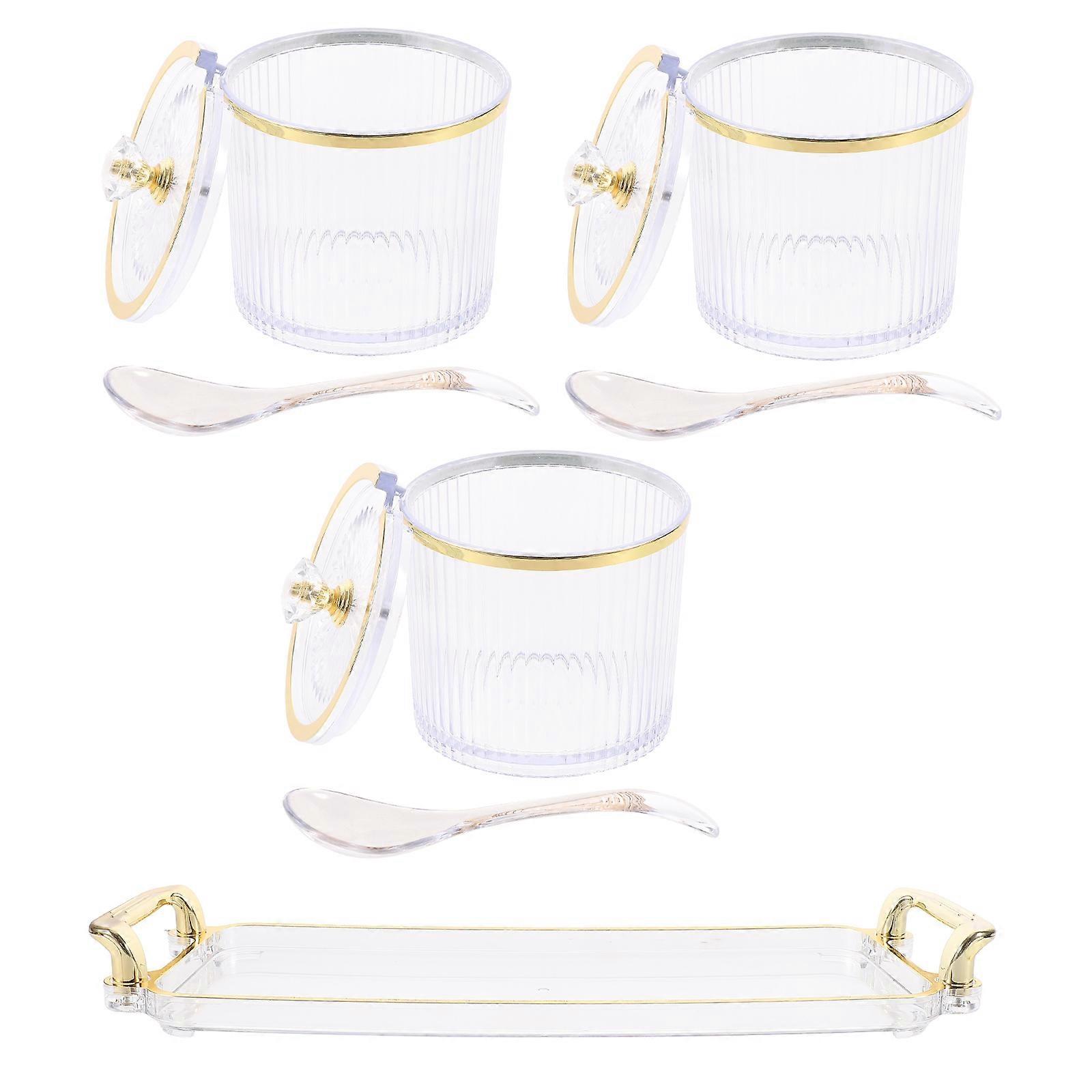 Seasoning Classification Box Condiment Holder Hotel And Cafe 9 00X8 20X8 20Cm Striped Style 1Set