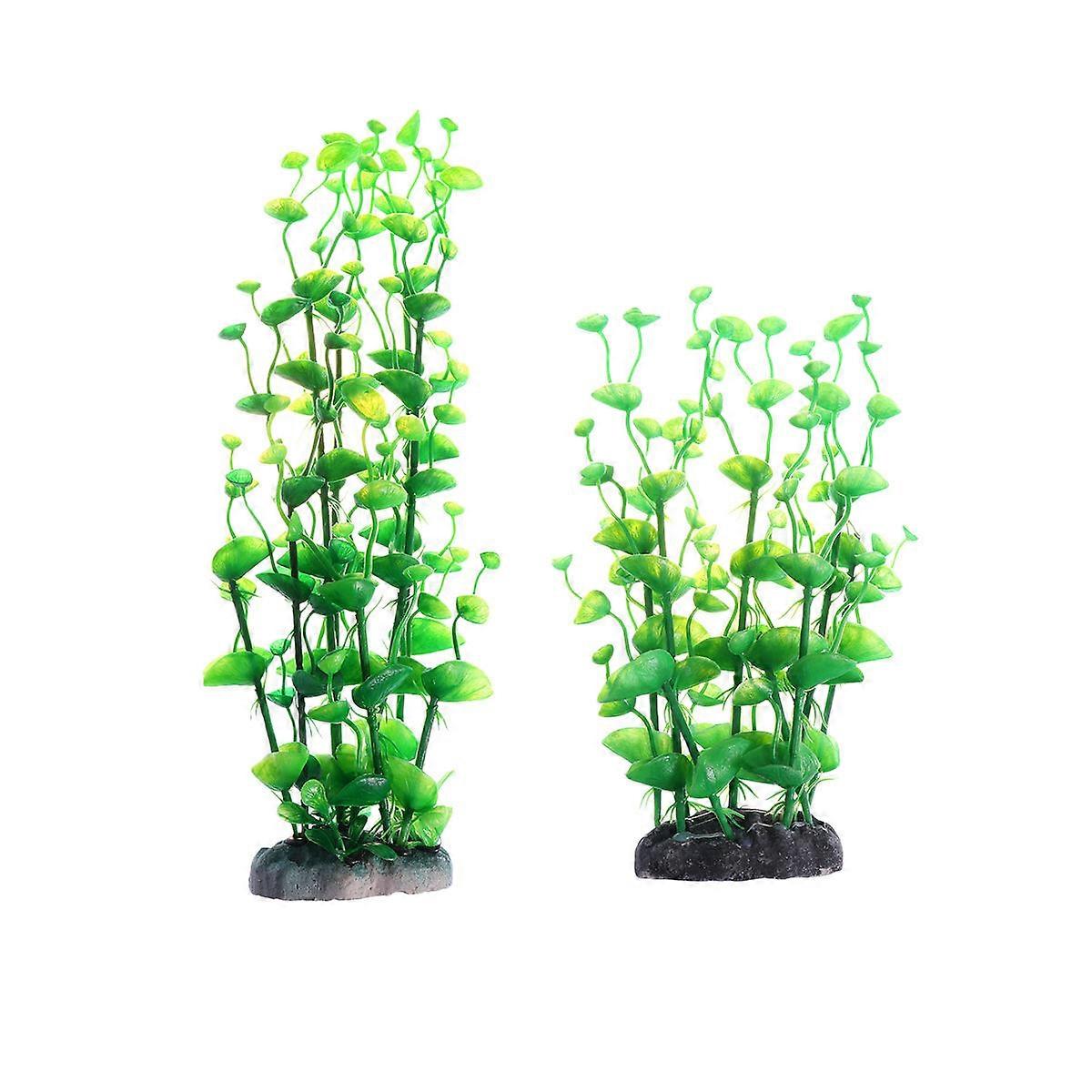 محاكاة عشب الماء حوض السمك الديكور خزان الأسماك المناظر الطبيعية 24 سم 32 سم توفير بيئة الاختباء 2 قطعة