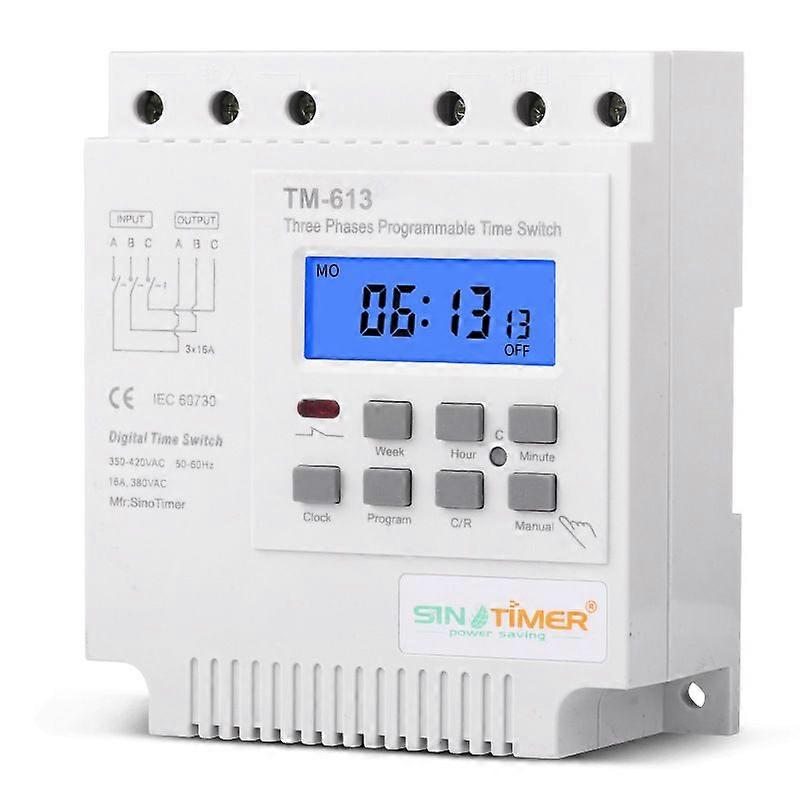 TM613 Backlight Intelligent Three-Phase Timer Switch/Microcomputer Time Control Switch/Water Pump Timer Switch 380V