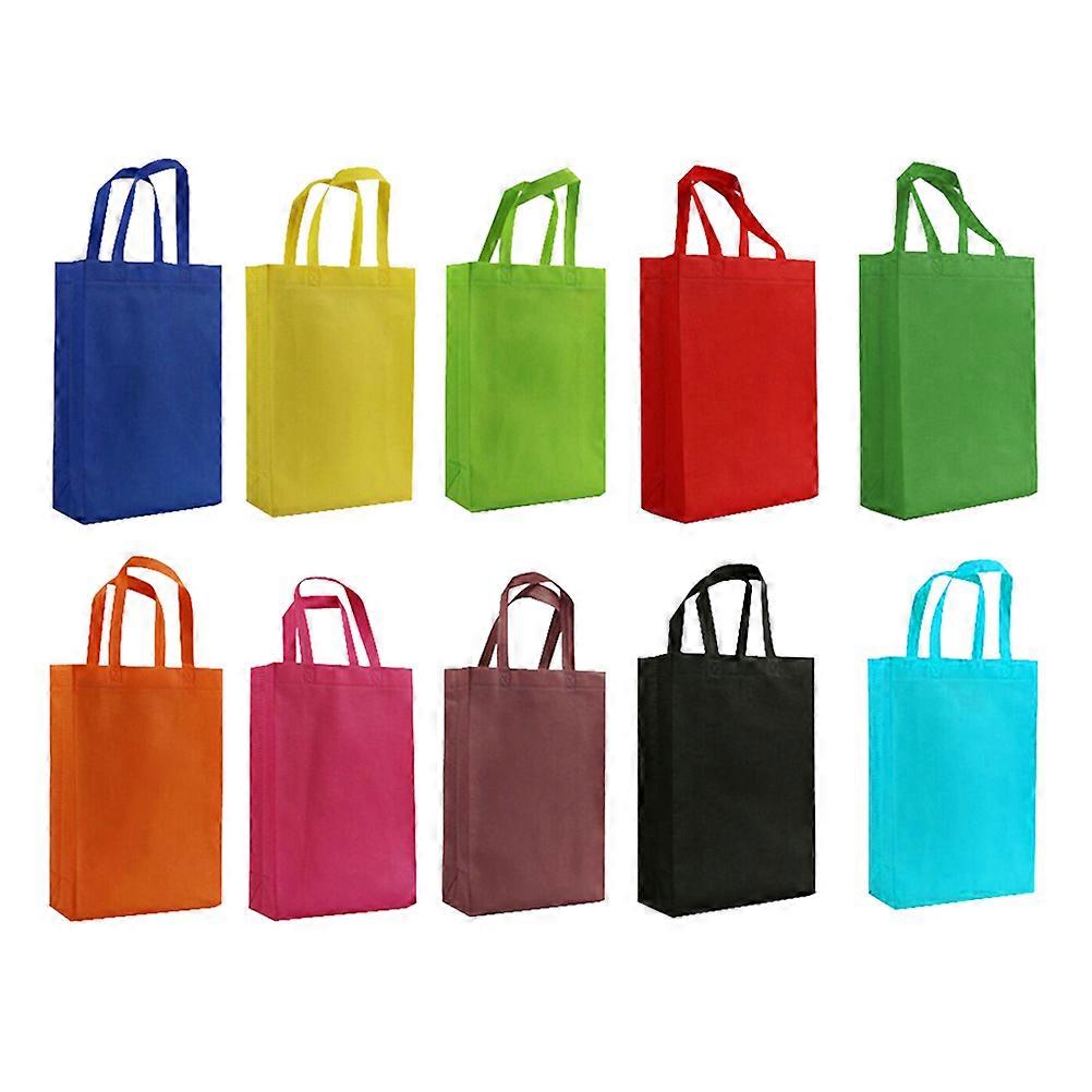Portable Folding Shopping Bag Nonwoven Tote Handbags Reusable Coffee 50Pcs