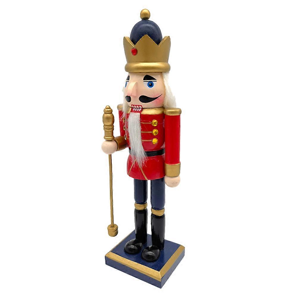 Wooden Nutcracker Soldier Decoration, Festive Christmas Tabletop Ornament Craft Puppet for Home Display and Photo Prop Gift