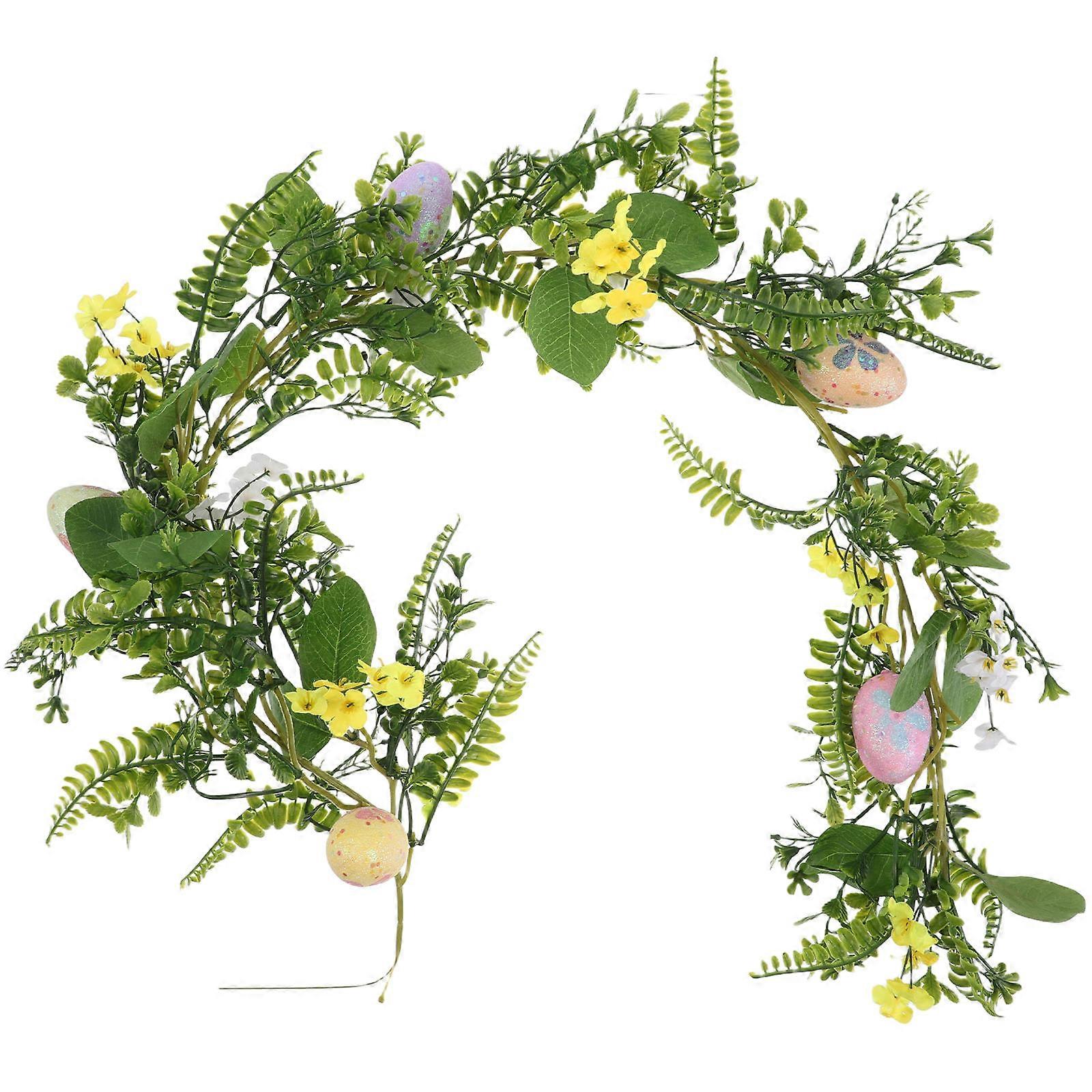 Simulation Flower Vine Artificial Easter Egg Faux Greenery Indoor Wall Hanging Decor Realistic Design Multi 1Pack