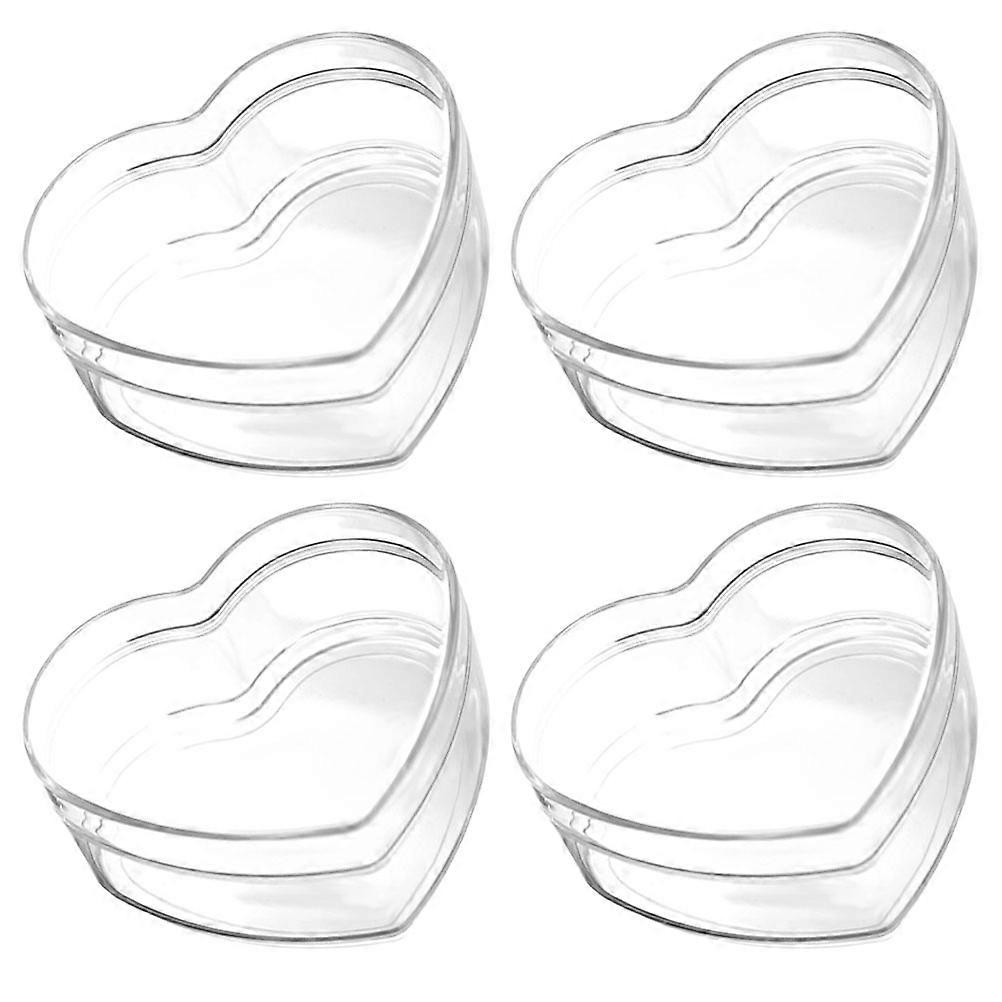 علب الحلوى الشفافة حاويات الحلوى على شكل قلب هدايا حفلة عيد ميلاد 4 مجموعات