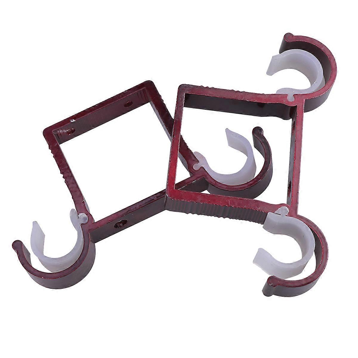 Curtain Pole Bracket Aluminium Alloy Thick Double Hook Mounting Bracket for Heavy Curtains and Blinds Easy Installation Red 2Pcs