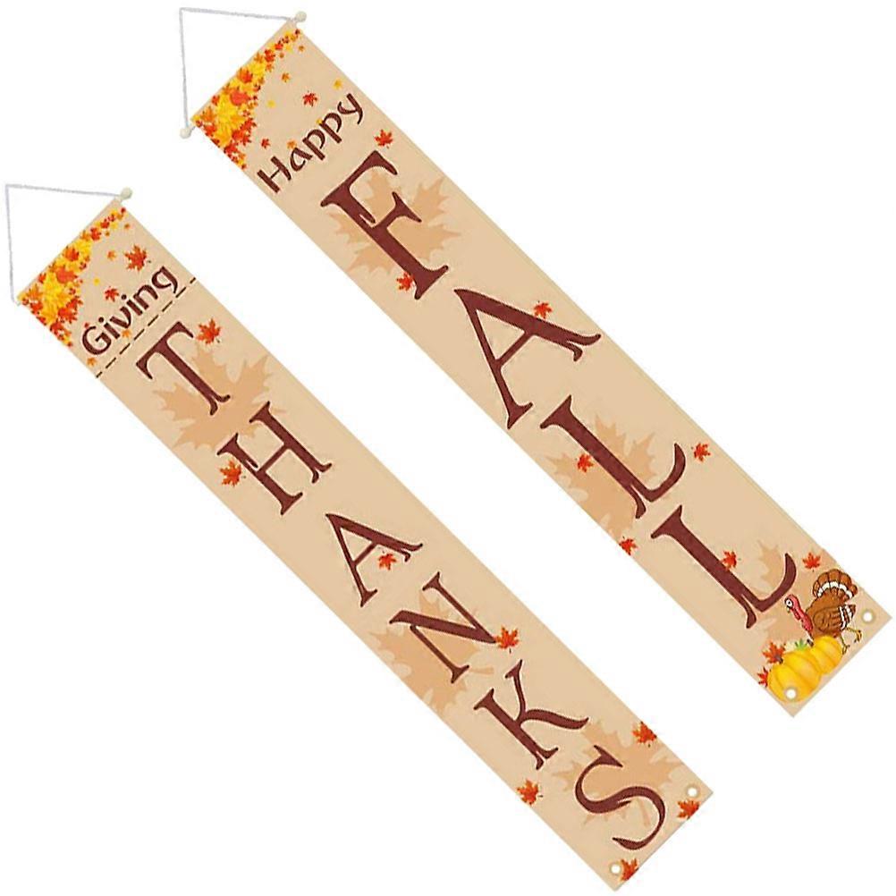 Thanksgiving Door Banners Decorative Banner Pendant Assorted Color 180x30cm Reusable 1 Pair