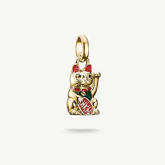Thomas Sabo Charm Club Charming Connect Gold Plated Lucky Waving Cat Charm CC1260-427-7
