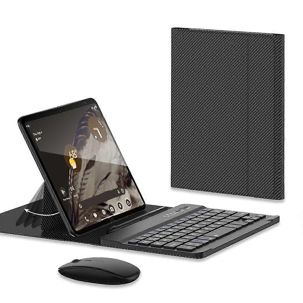 For Samsung Galaxy Fold/Z Fold Series PU Leather Case Adjustable Kickstand Cover with Bluetooth Keyboard + Mouse