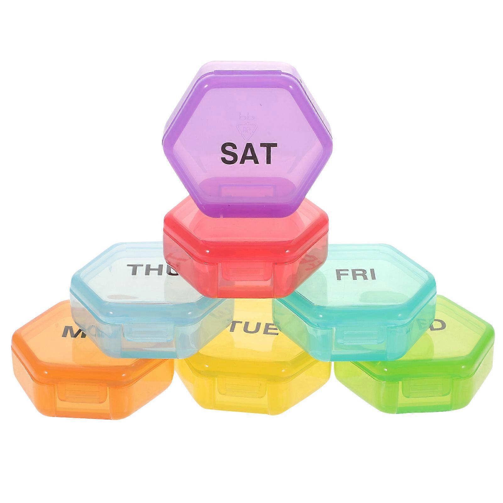Travel Pill Case Airtight Organizer Medicine Storage Compact Design Assorted Color 1 Set
