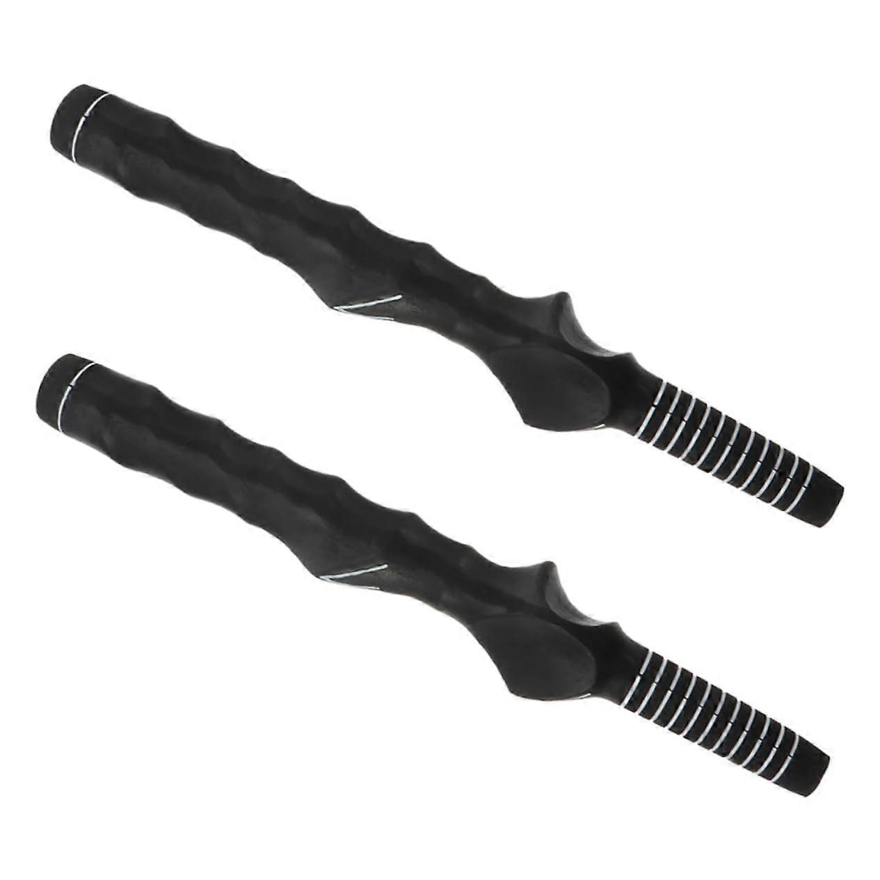 Σετ 2 Λαβή Ταλάντευσης Προπόνησης Standard Golf Club Grip Αντιολισθητικό Golf Club Ευθυγράμμιση λαβής Κοντάρια Λαβές γκολφ Λαβές γκολφ Fat Grip Καουτσούκ Μαύρο