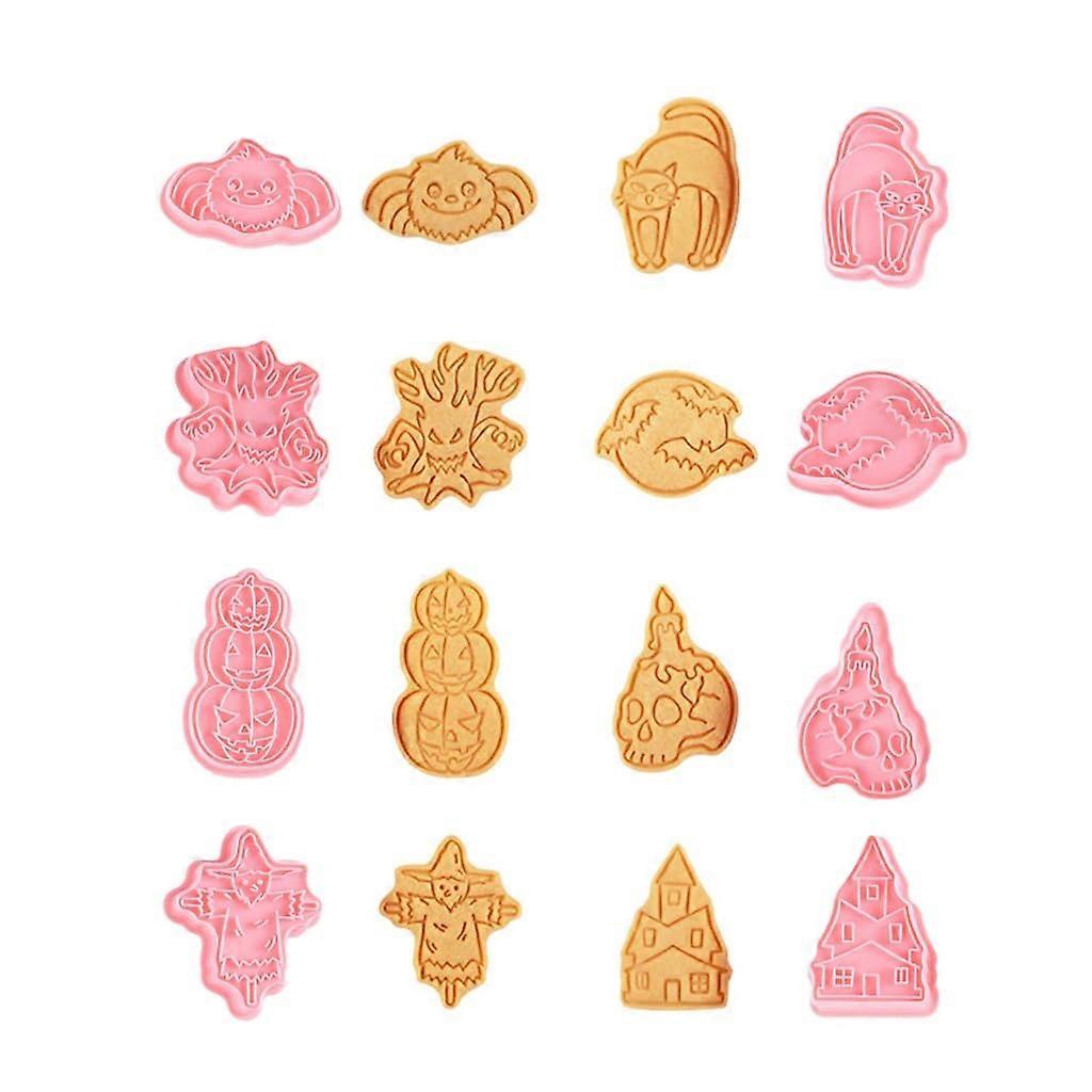 Pressable Cookie Cutters for Halloween, Small Baking Tools, Durable Plastic, Ideal Gift for Baking Enthusiasts