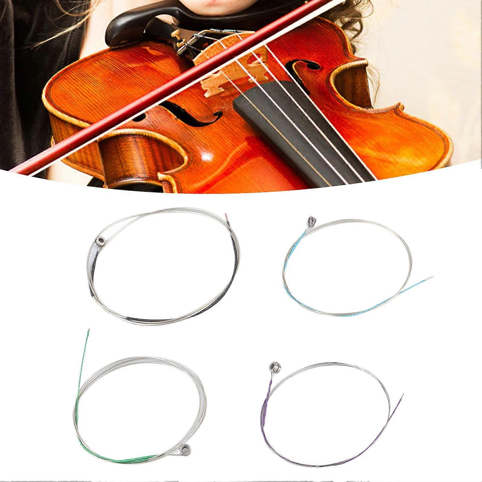 4Pcs Violin String Steel Wire G D A E Clear Full Voice Professional Violin String Set for Replacement 