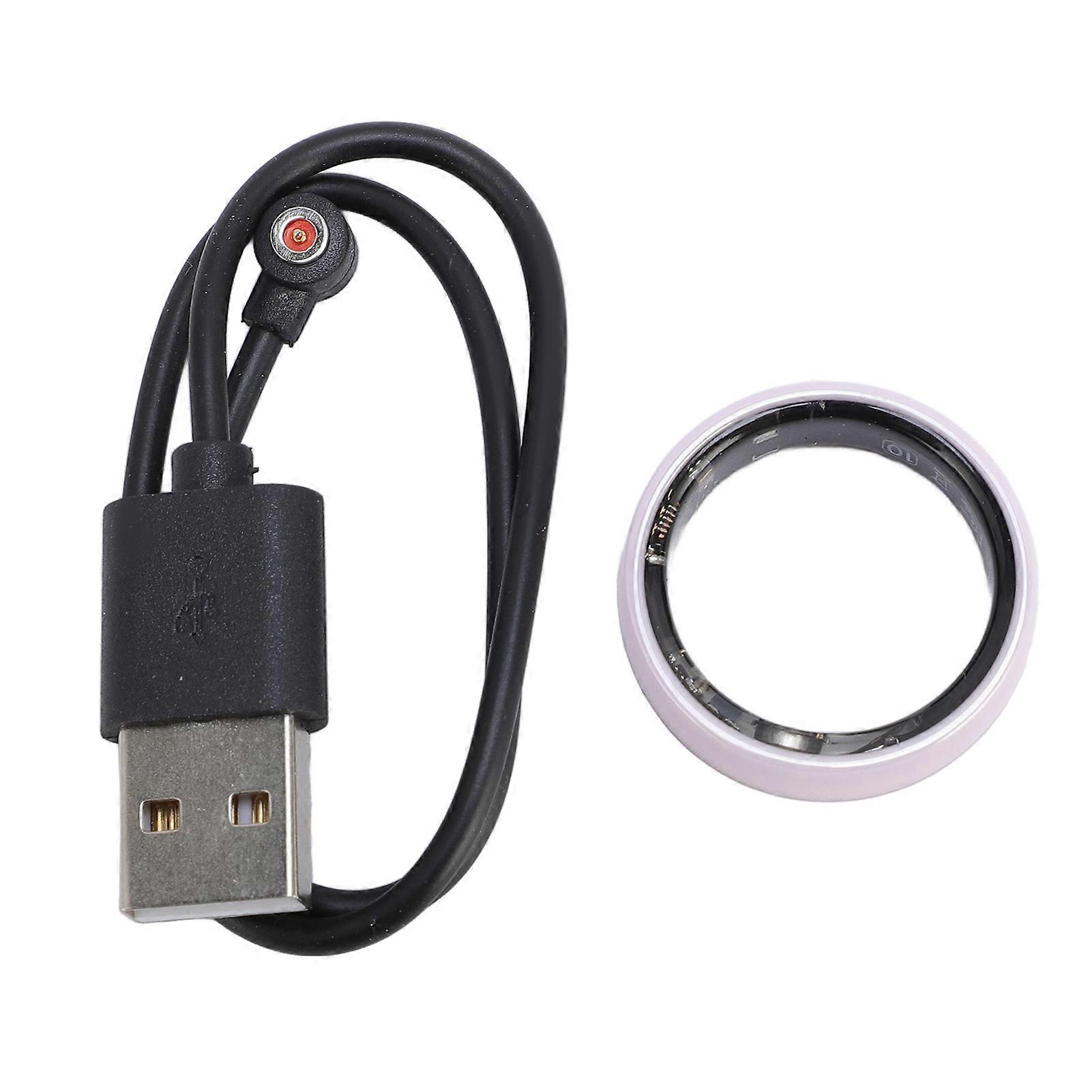Anello intelligente NFC in ceramica con monitoraggio del fitness, impermeabile 5ATM, ricarica magnetica, 18,9 mm