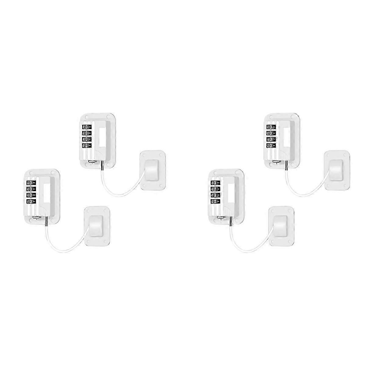 Fridge Lock with Code, Pack of 4 Fridge Locks, No Drilling, Fridge Locks for Refrigerators, Wine Co
