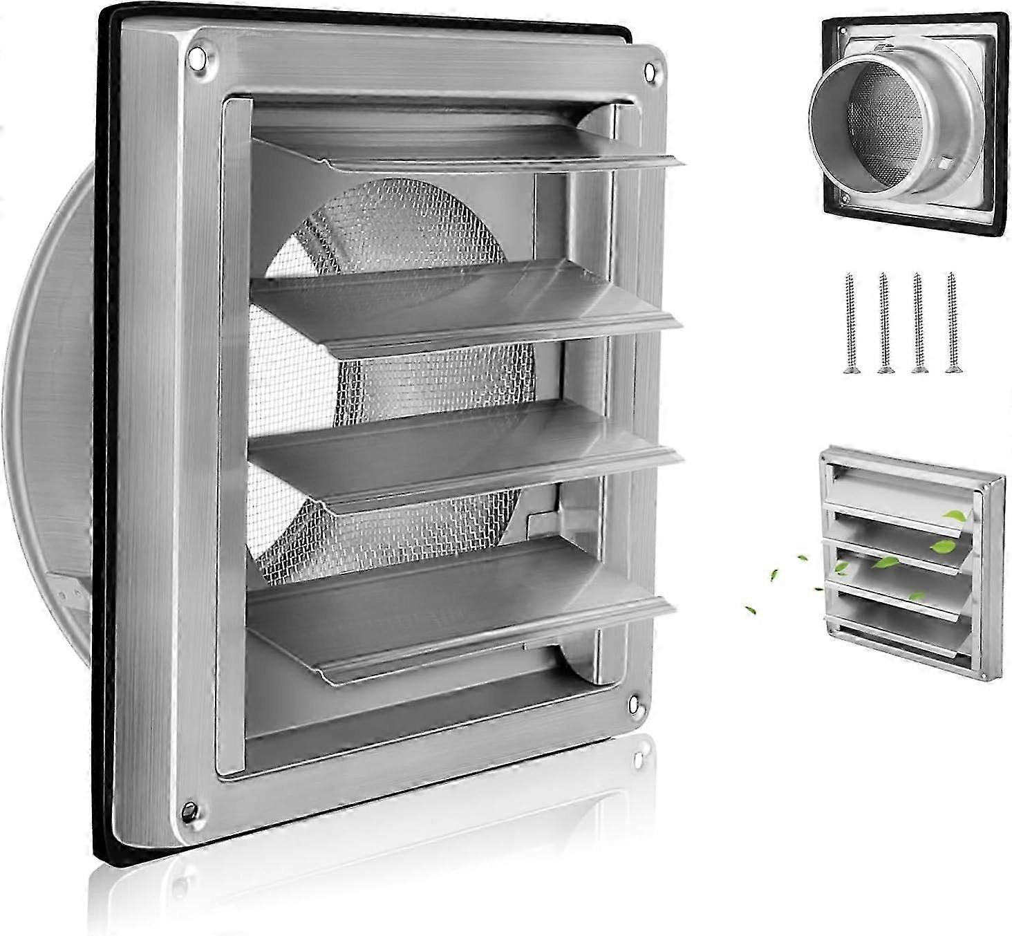 不锈钢通风格栅 150mm 防虫防风管盖防回流墙通风口