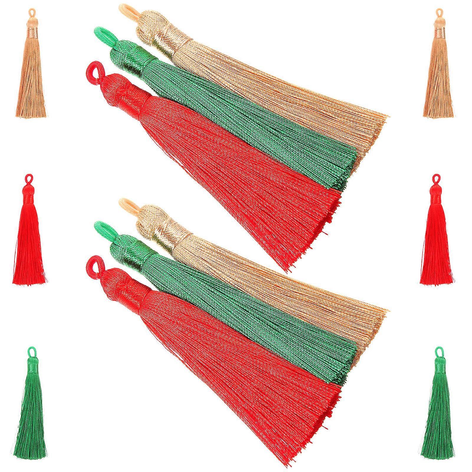 Book Mark Tassels For Crafts Bookmarks Tassel Cloth Tassel Shape Loop Design Students 9x1cm 12Pcs