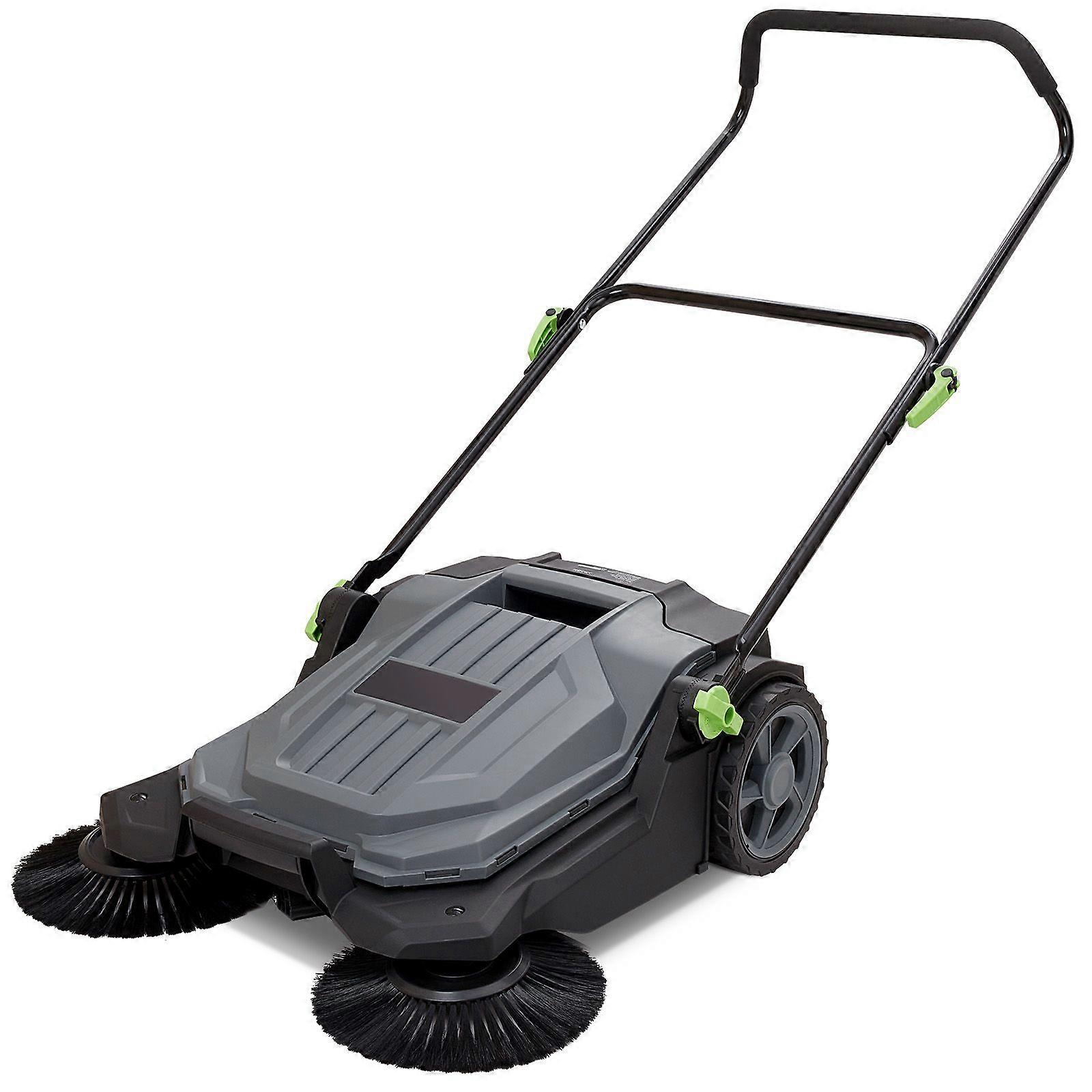 Walk-behind Hand Push Floor Sweeper, 25.6" Sweeping Width,for Walkway, Yard, Garage, Patio