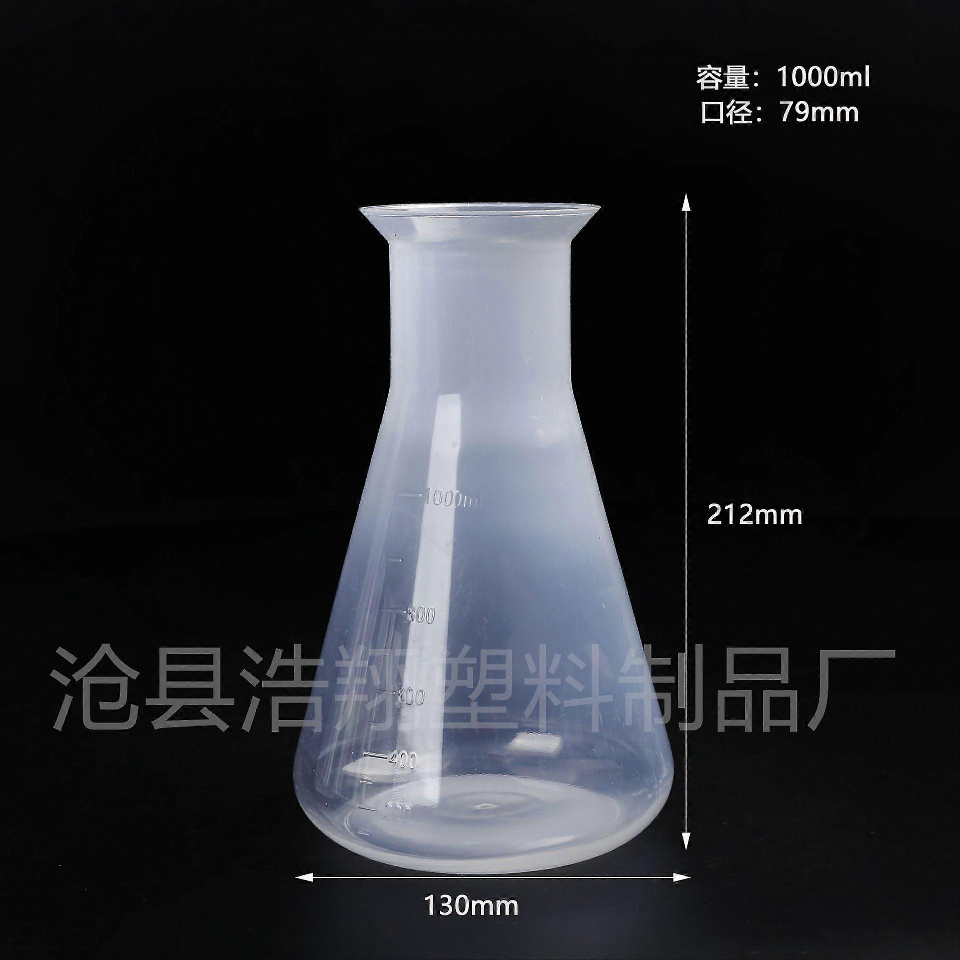 Plastic Erlenmeyer Flask: Wide Mouth Conical Flask Beaker Container for Laboratory Experiments Chemistry Science Education 1000 ml