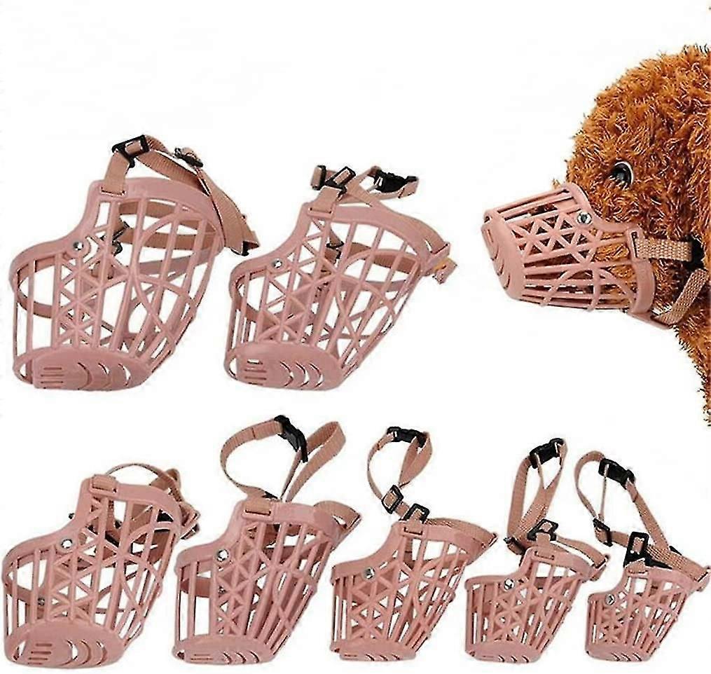7-Piece Plastic Anti-Bite Adjustable Dog Muzzle compatible with Small Medium Pets
