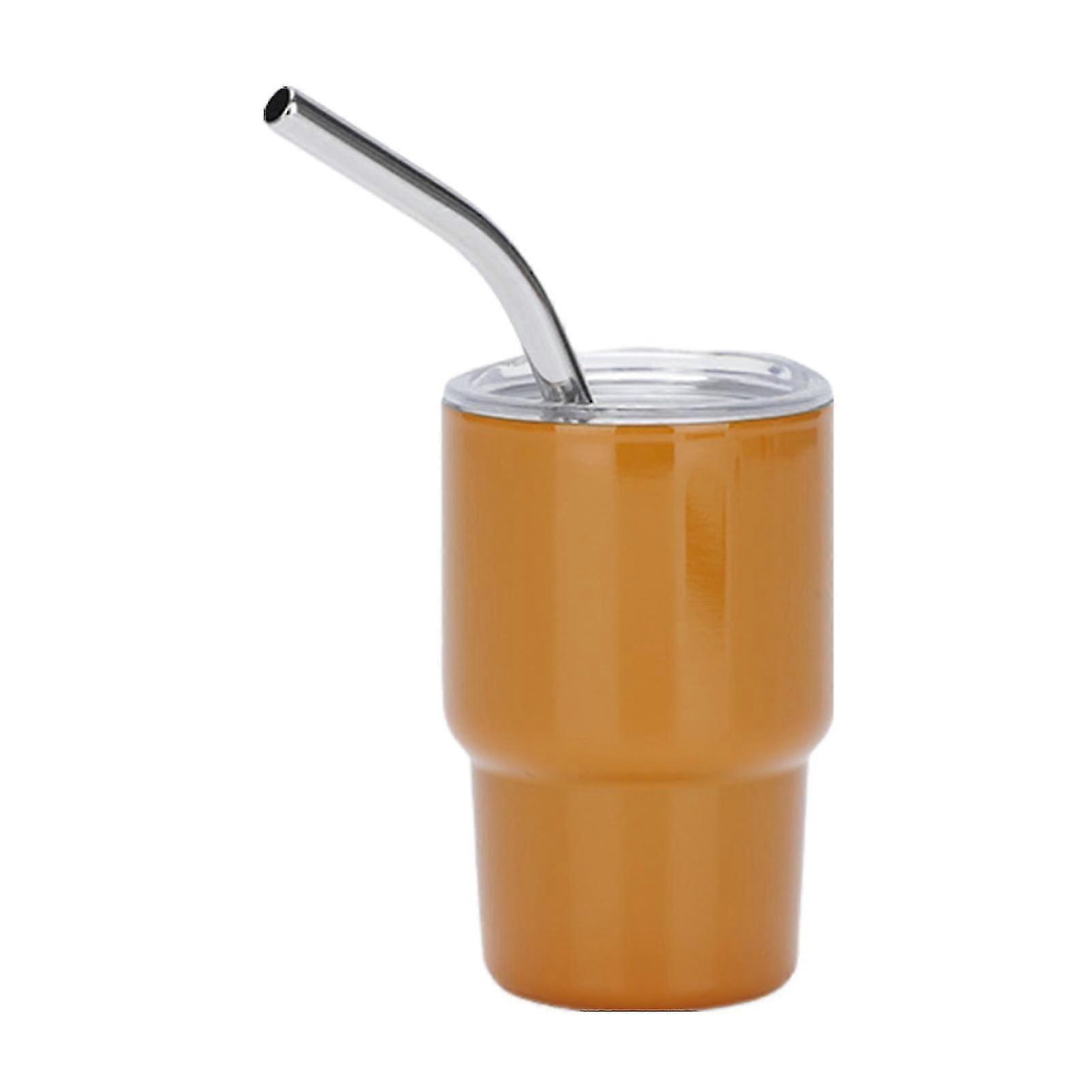 Colored Insulated 3 Oz Tumbler Shot Glass with Straw Lid for Cocktails Juices Coffee Multi-Purpose Design for Parties and Picnics