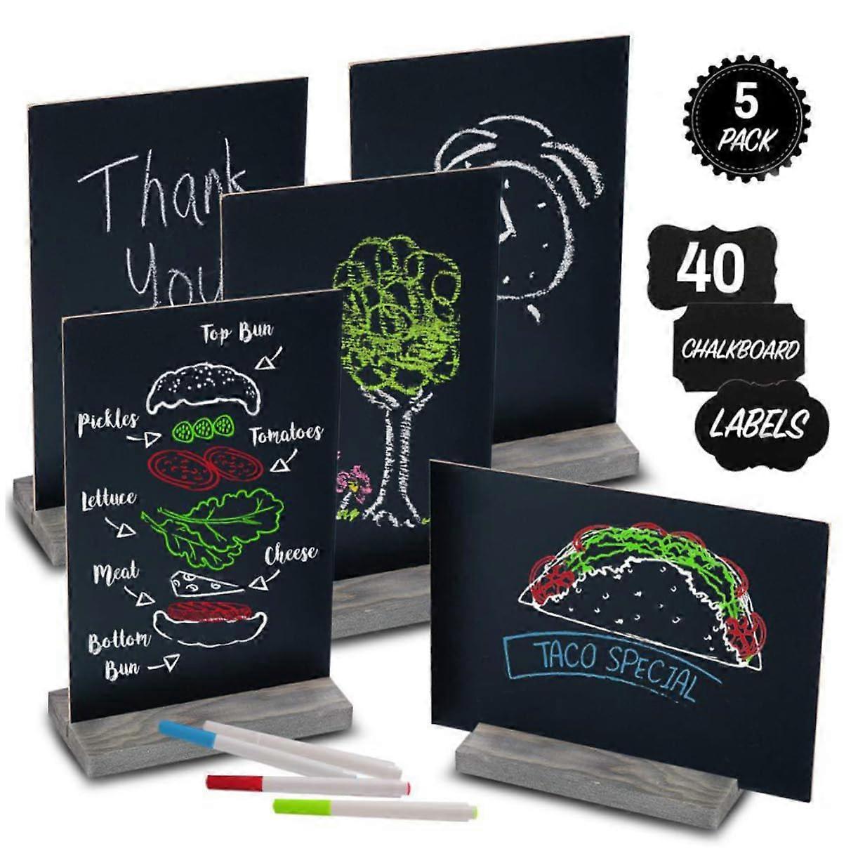 Creative Memo Board Double Sided Chalkboard Sign with Wooden Base for Notes Prices and Menu Display, 24x18 Inches