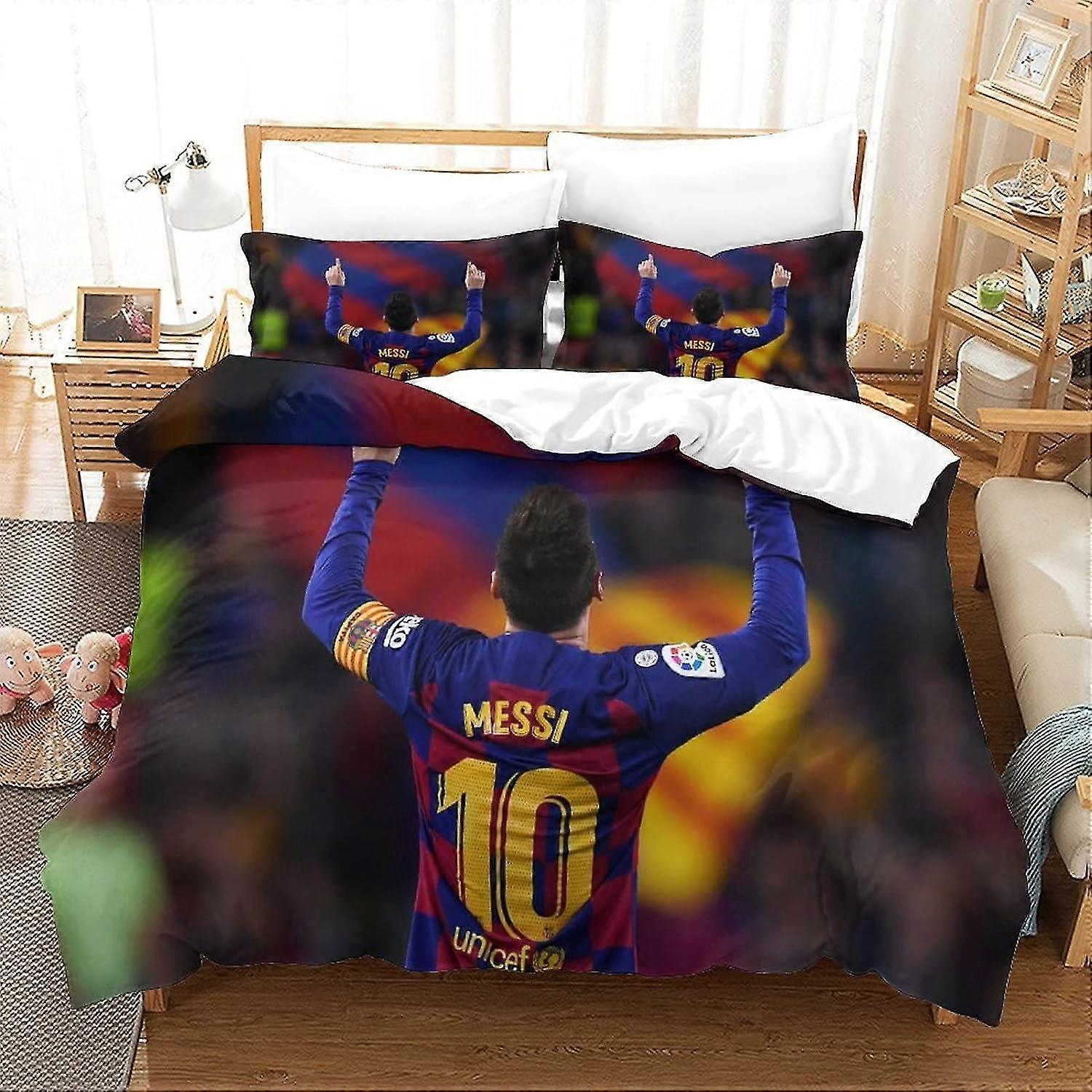 Luxury 3D Printed Duvet Cover Set for Bedding featuring a Football Superstar, Ultra Soft Microfiber